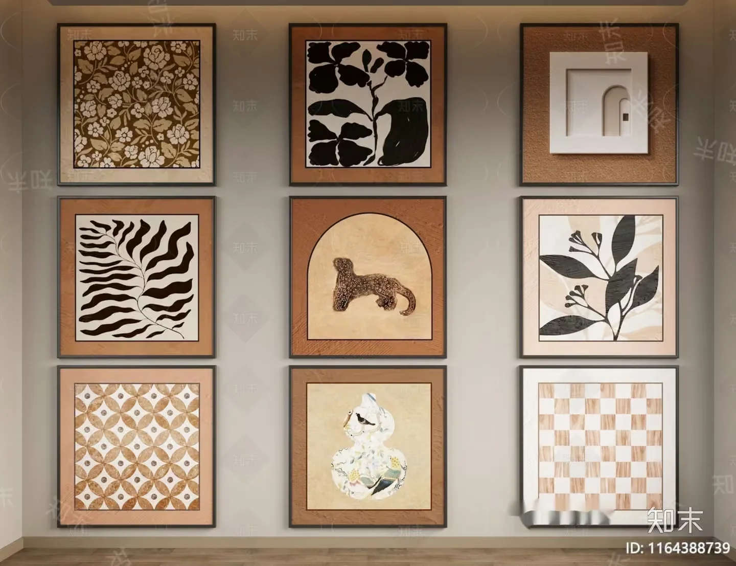 A Collection Of Framed Artwork 3D Model – 21832 – VRAY Render