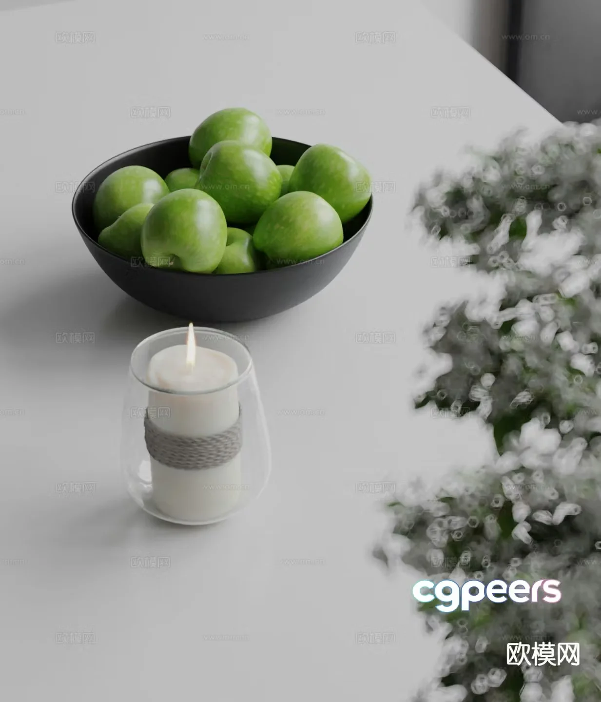 Kitchen accessories fruit plate candlestick 3d model