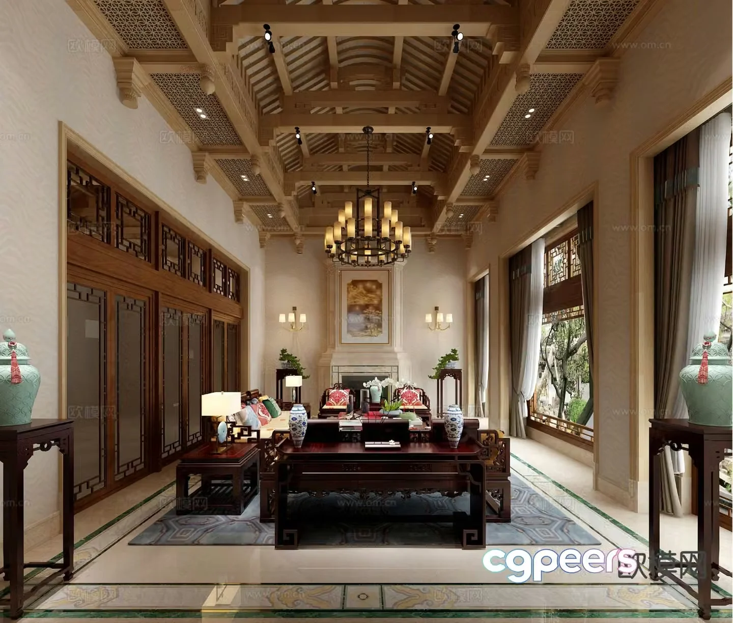 Chinese living room 3d model