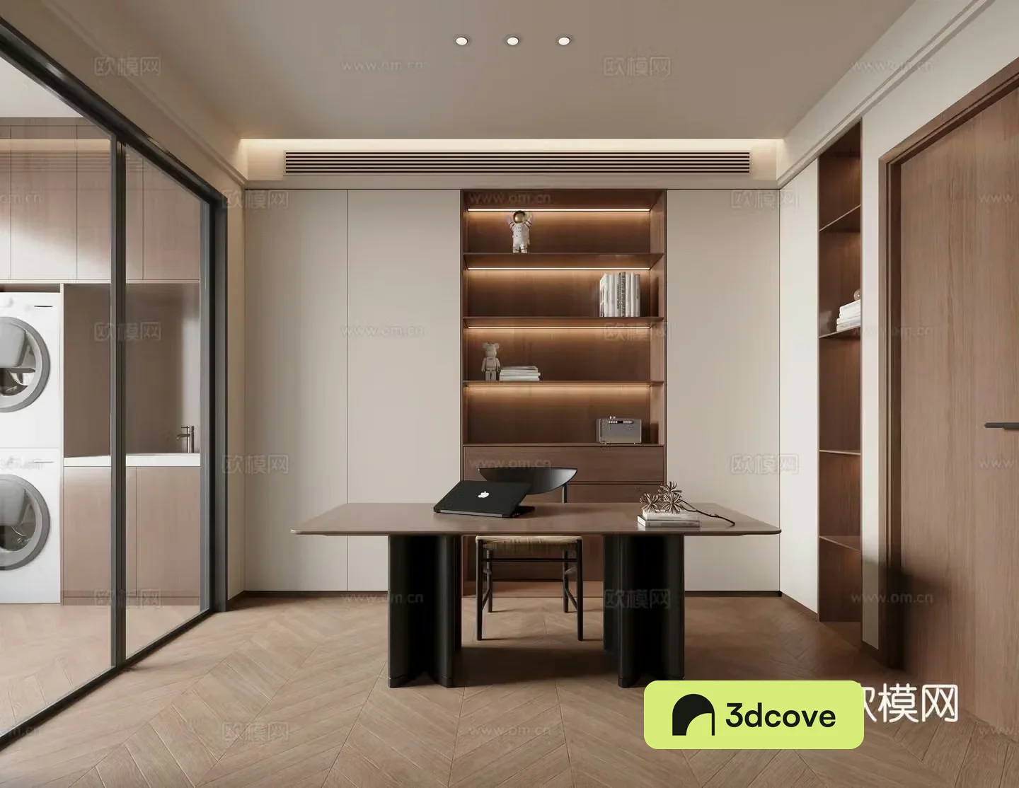 Middle-aged study room 3D model