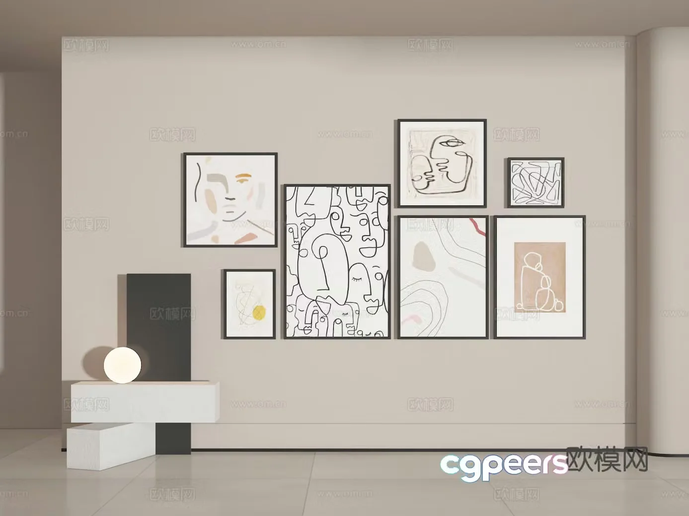 Photo wall 3d model