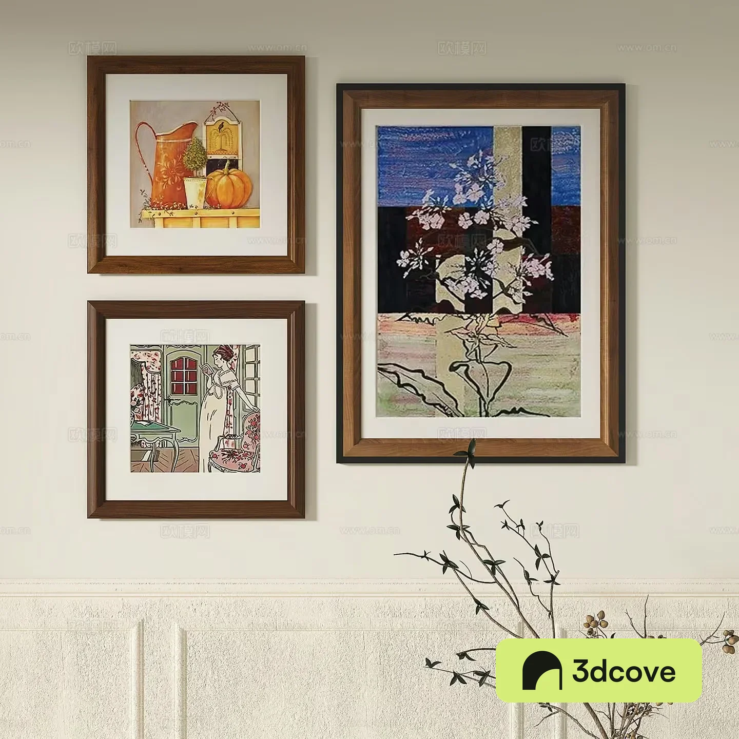 Artwork In Brown Frames