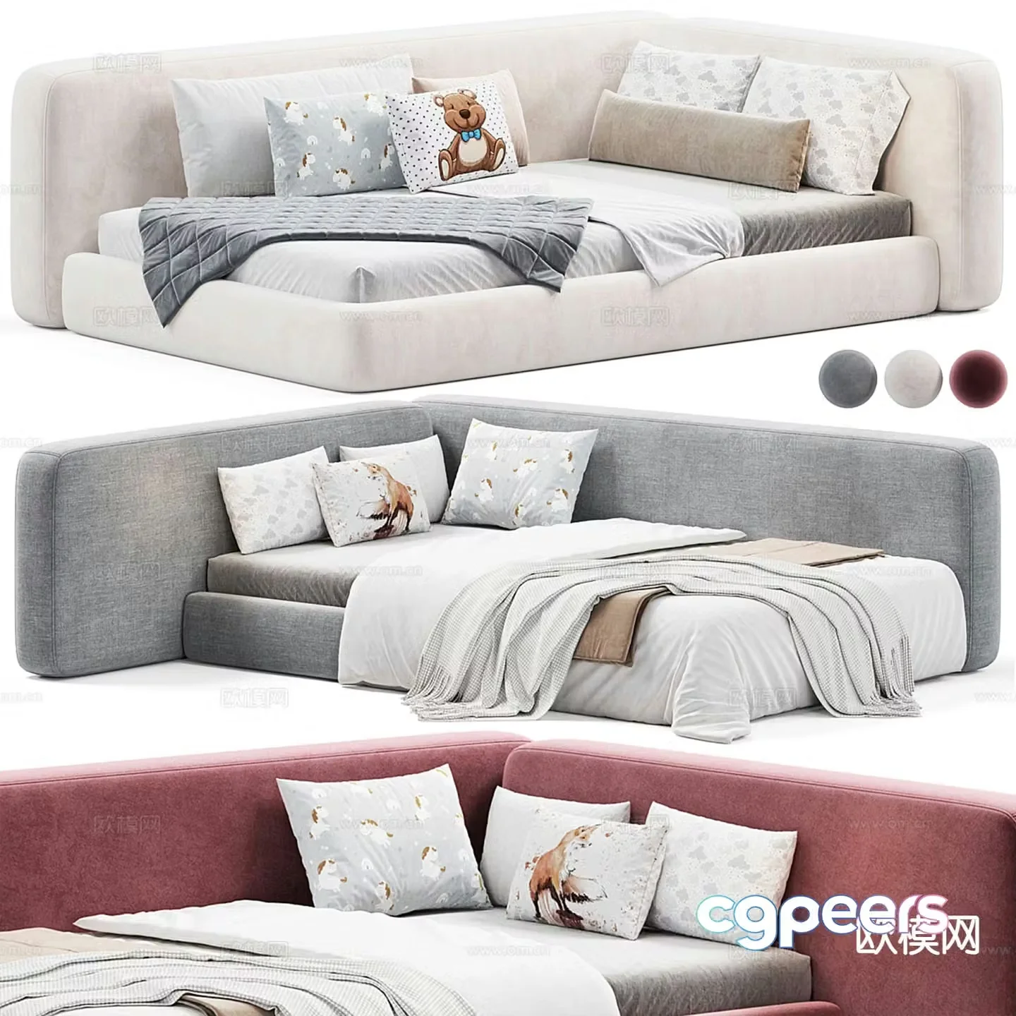 Modern children’s bed 3d model