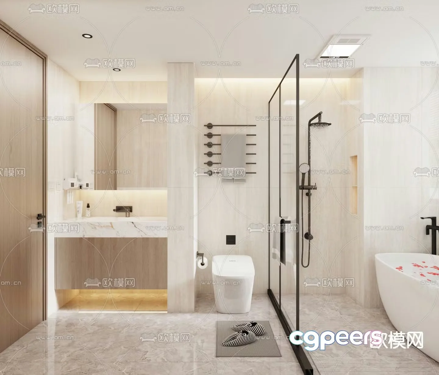 Modern bathroom bathroom toilet 3d model