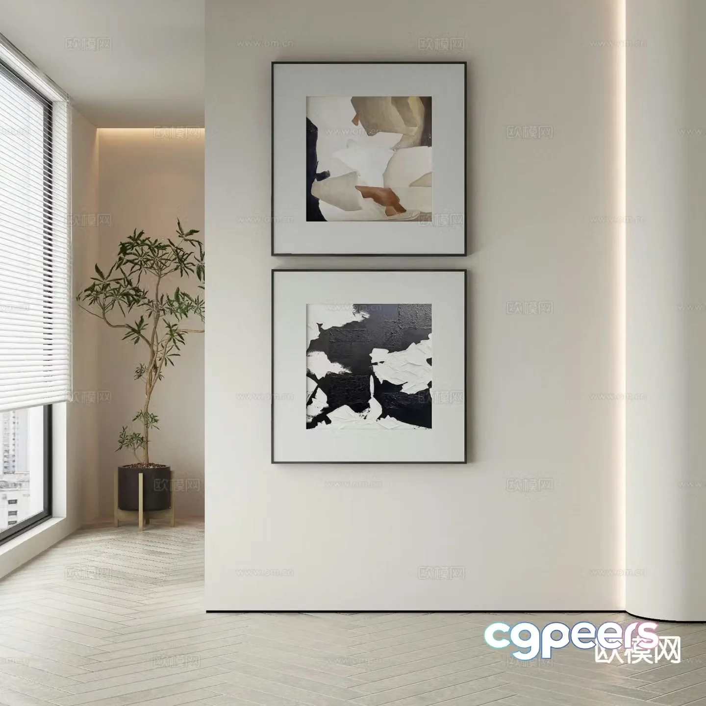 Decorative painting texture painting hanging painting 3d model
