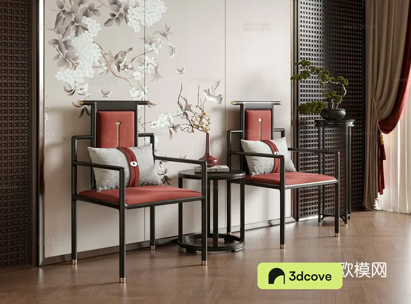 New Chinese dining chair leisure chair single chair armchair tea chair