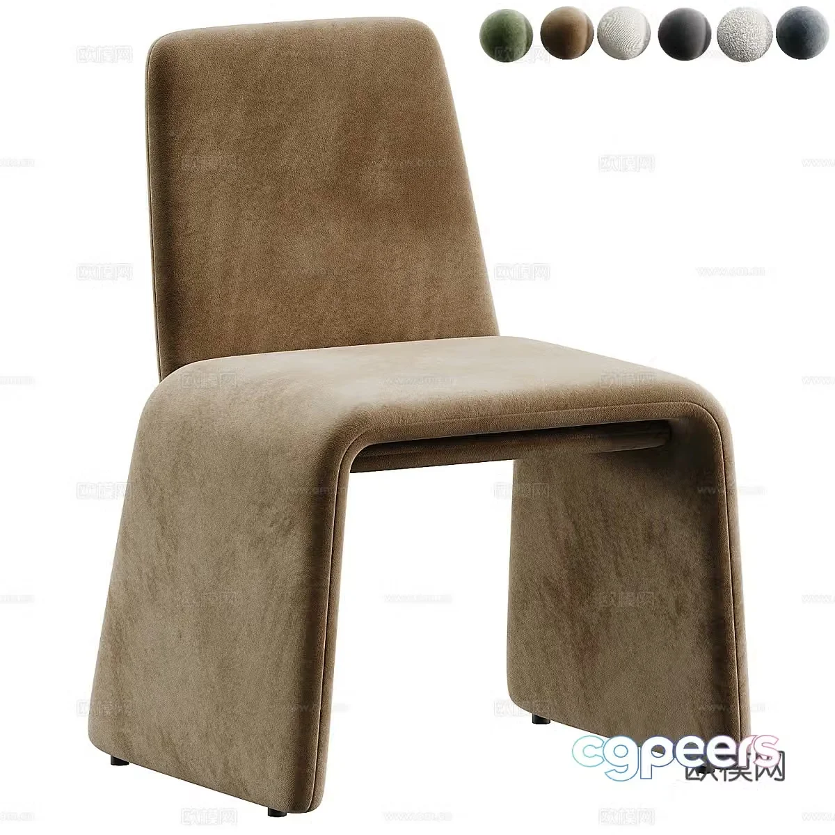 Modern Italian fabric dining chair 3d model