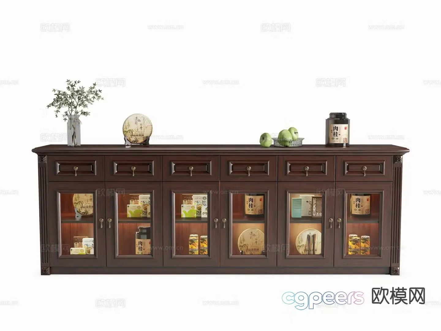 American sideboard tea cabinet tea cabinet 3d model