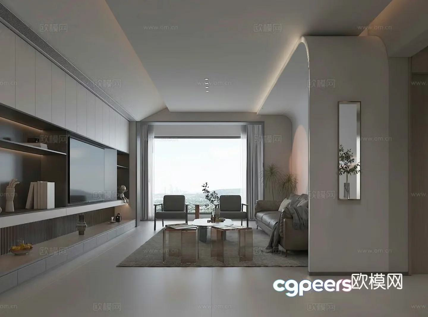 Modern living room 3d model 3d model