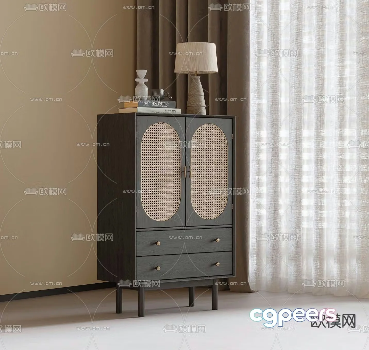 Medieval style sideboard 3d model