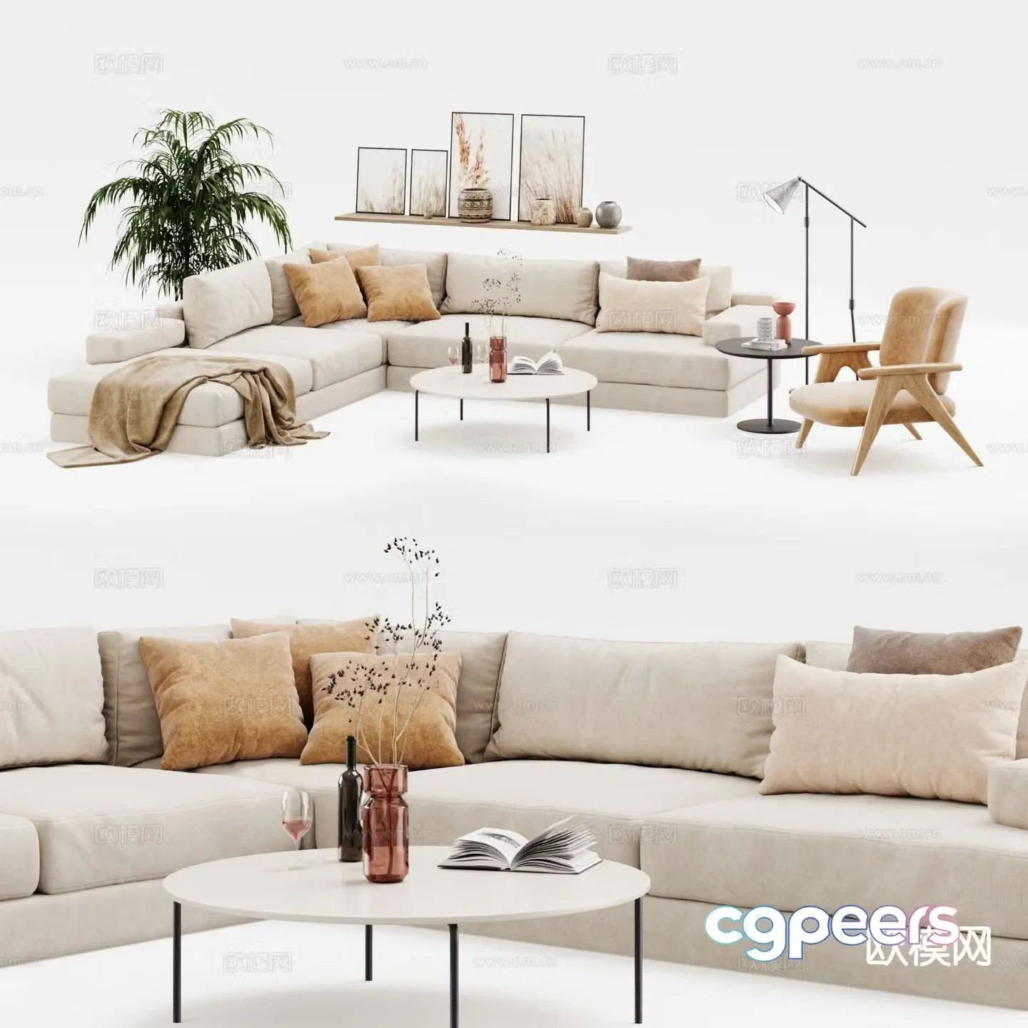 Modern modular sofa corner sofa 3d model