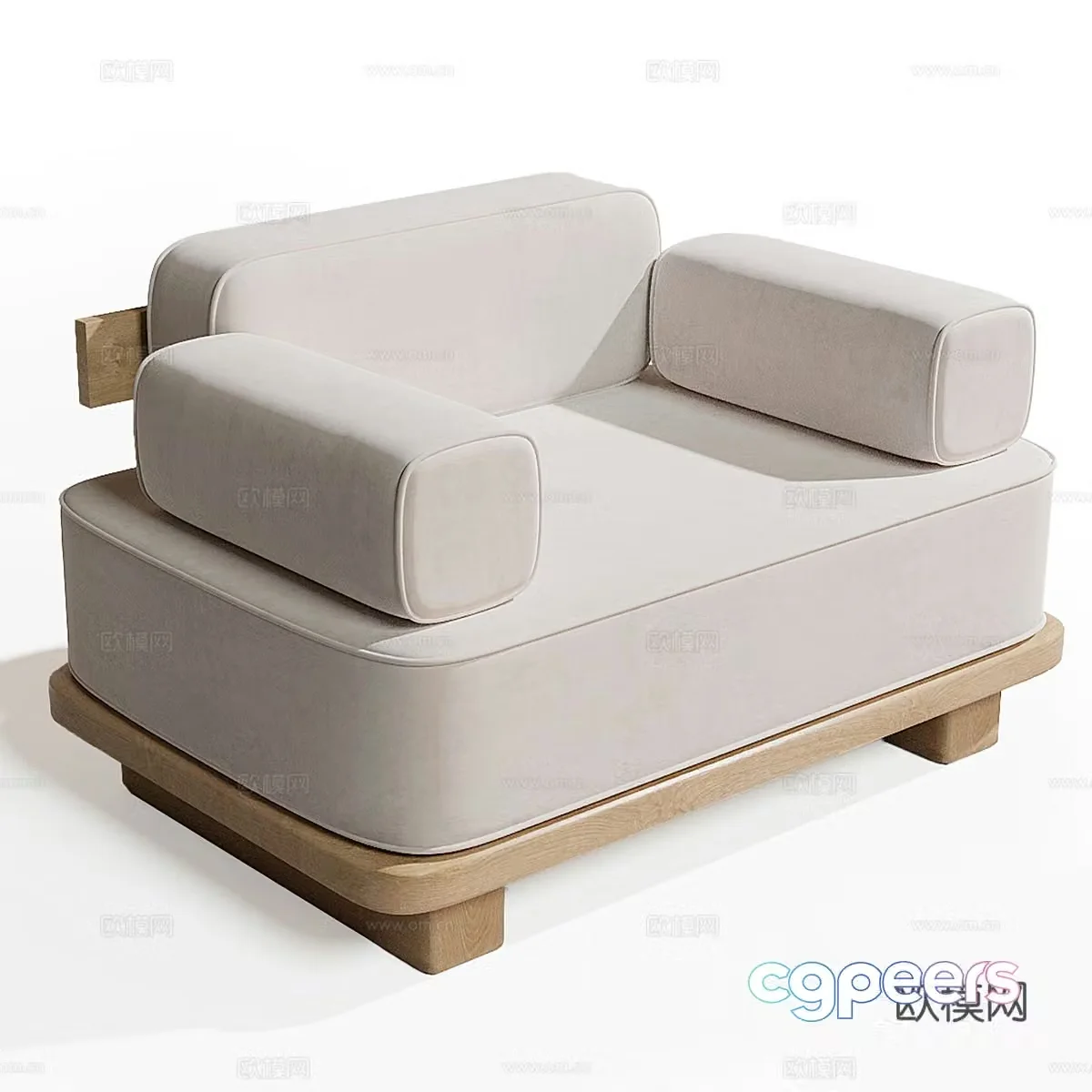 Nordic single sofa 3d model
