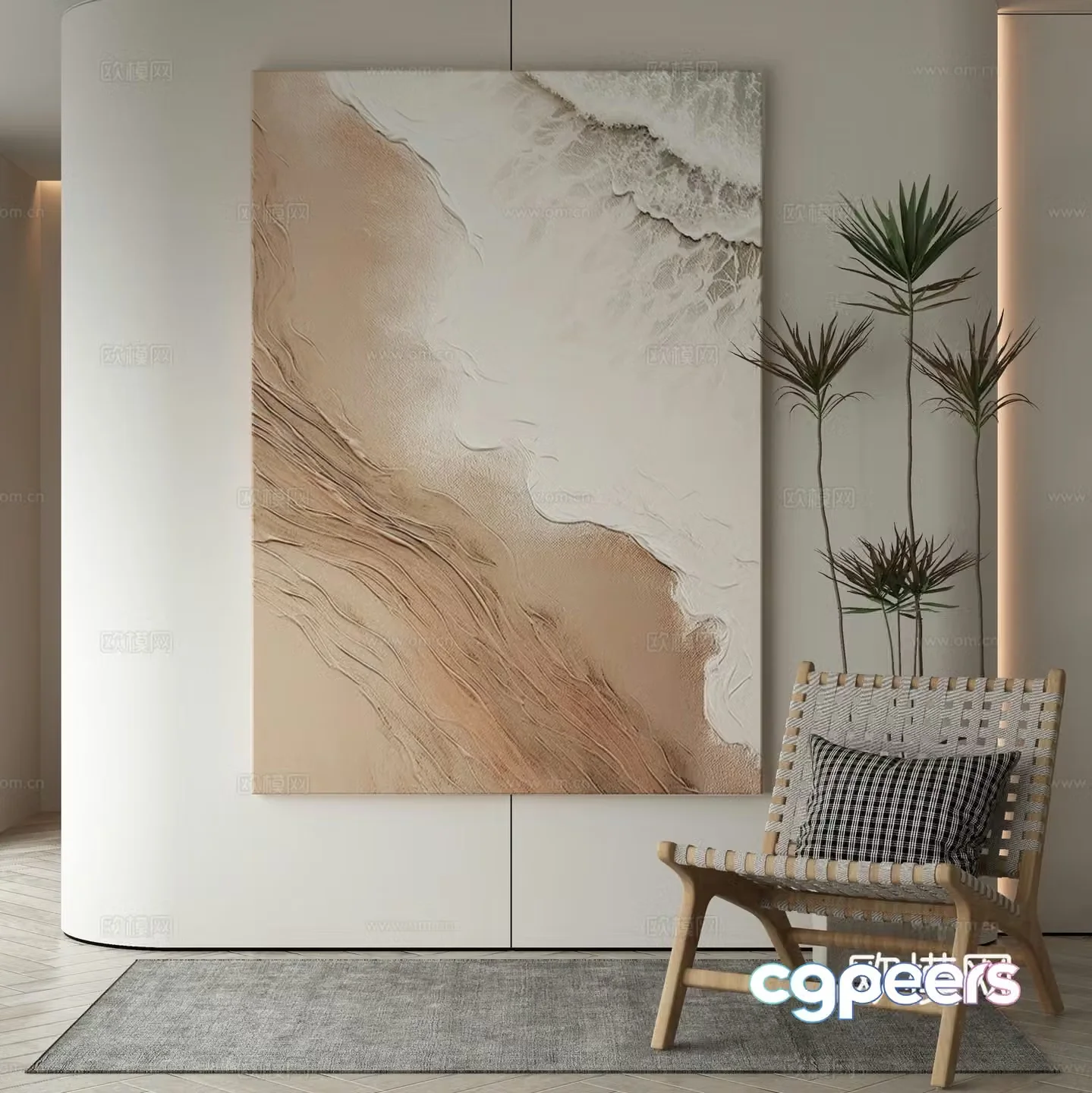 Wabi-sabi painting texture painting decorative painting 3d model