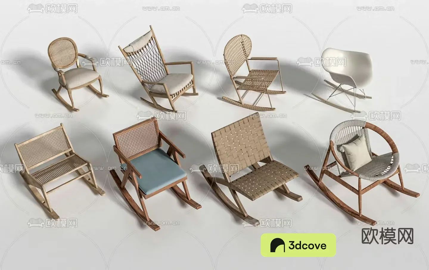 Wabi-sabi chair rattan rocking chair