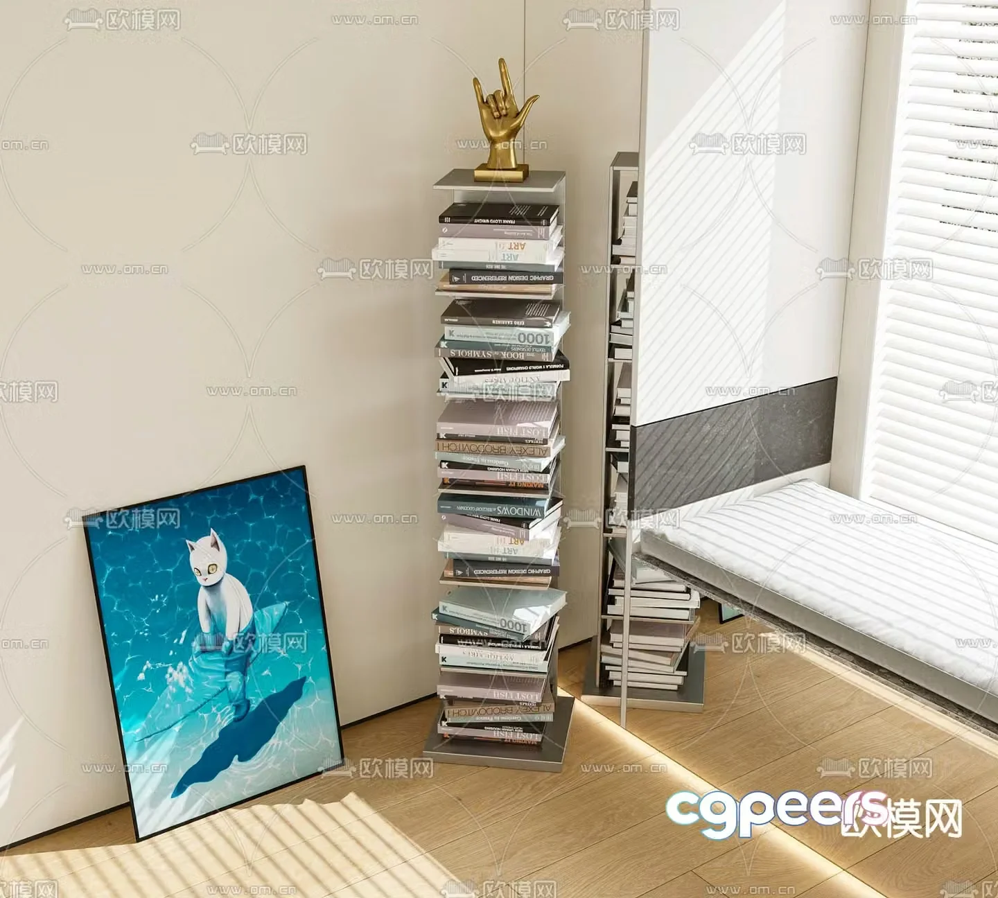 B&B ltalia floor bookshelf 3d model
