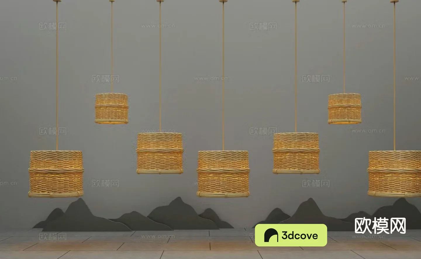 New Chinese style chandelier rattan chandelier