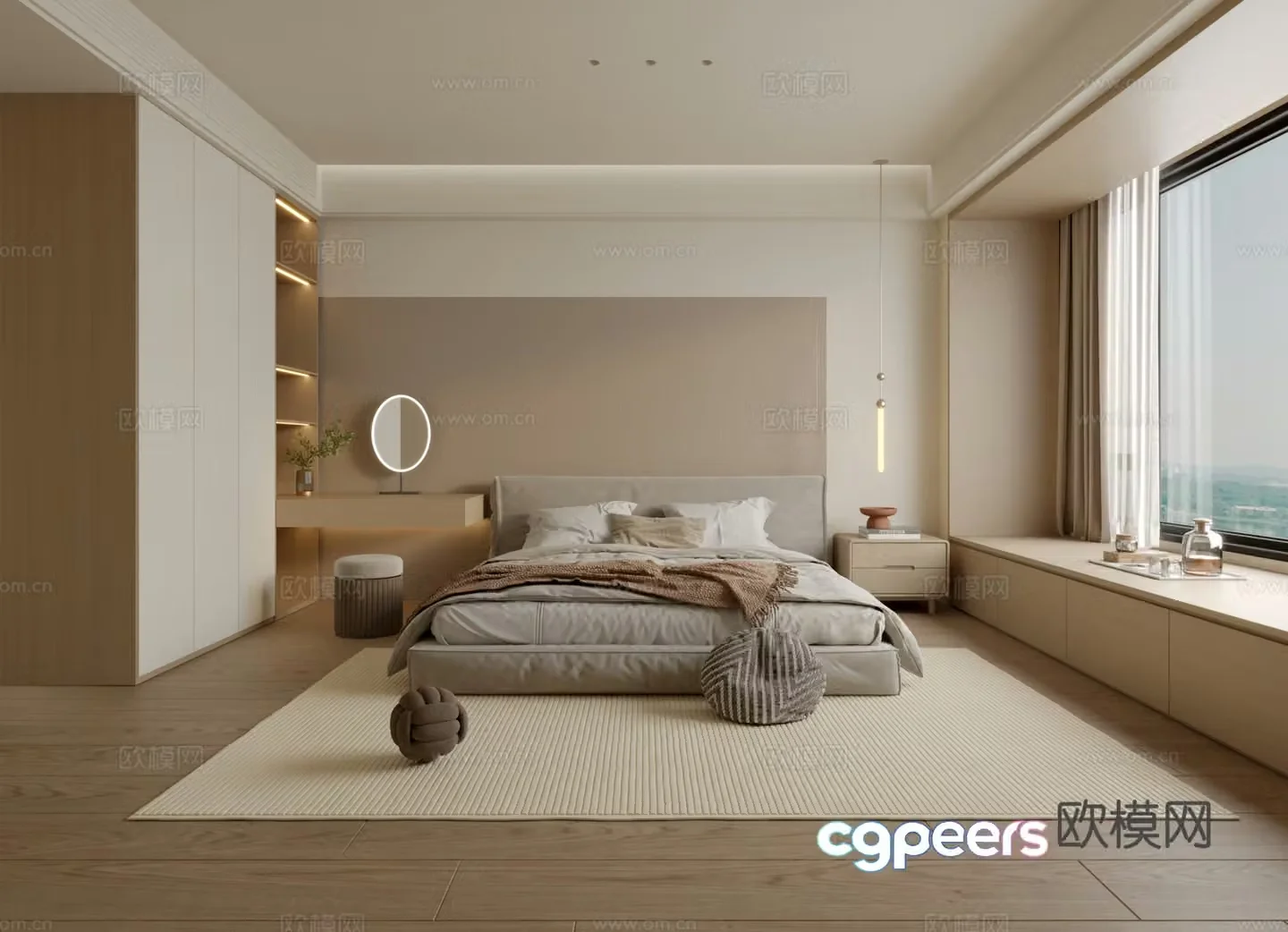 Wasabi Creamy Bedroom 3D Model