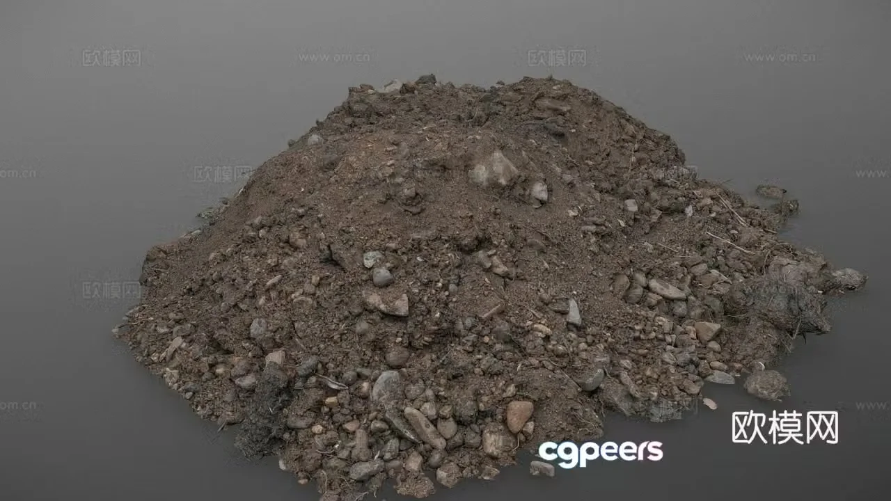 soil mound gardening soil mound fluffy soil mound 3d model