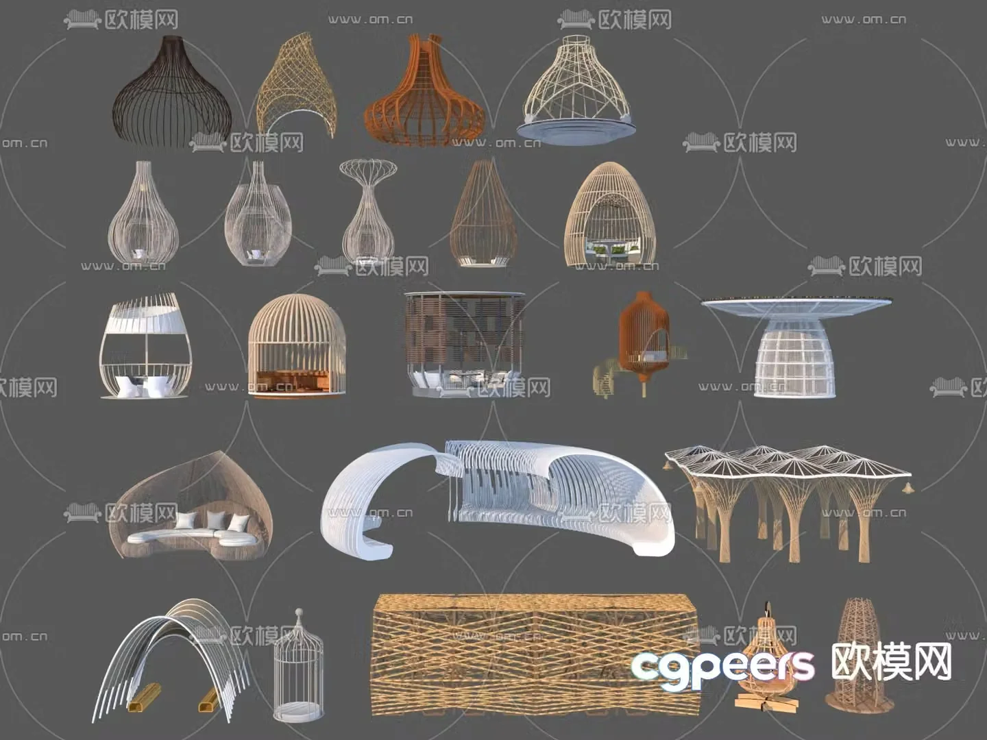 Landscape gallery bamboo art gallery gallery 3d model