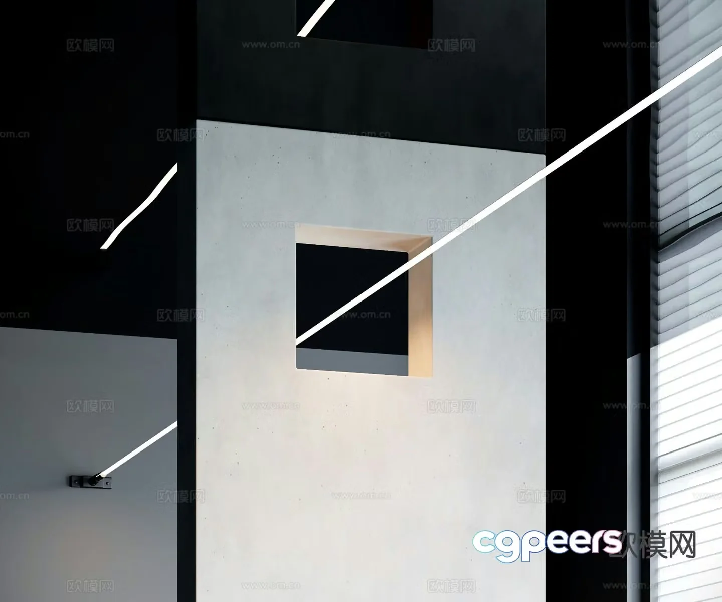 Modern skyline lights 3d model