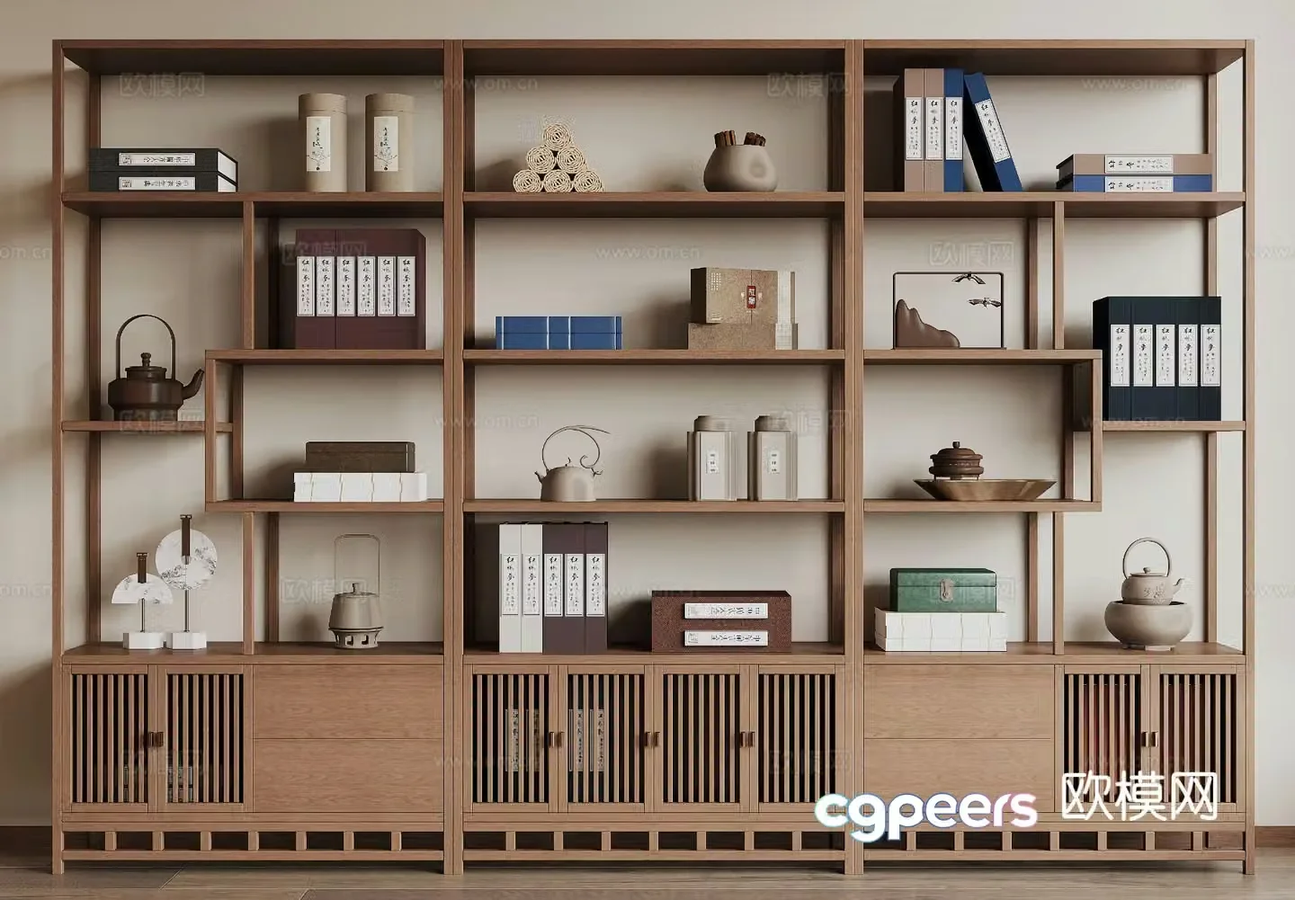 New Chinese style 3D model of Bo Gu shelf