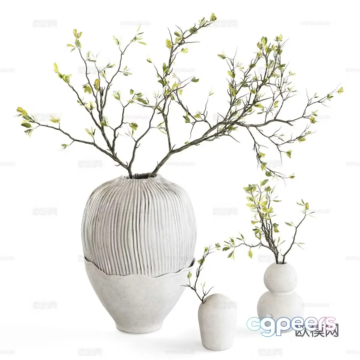 New Chinese vase flower art 3D model