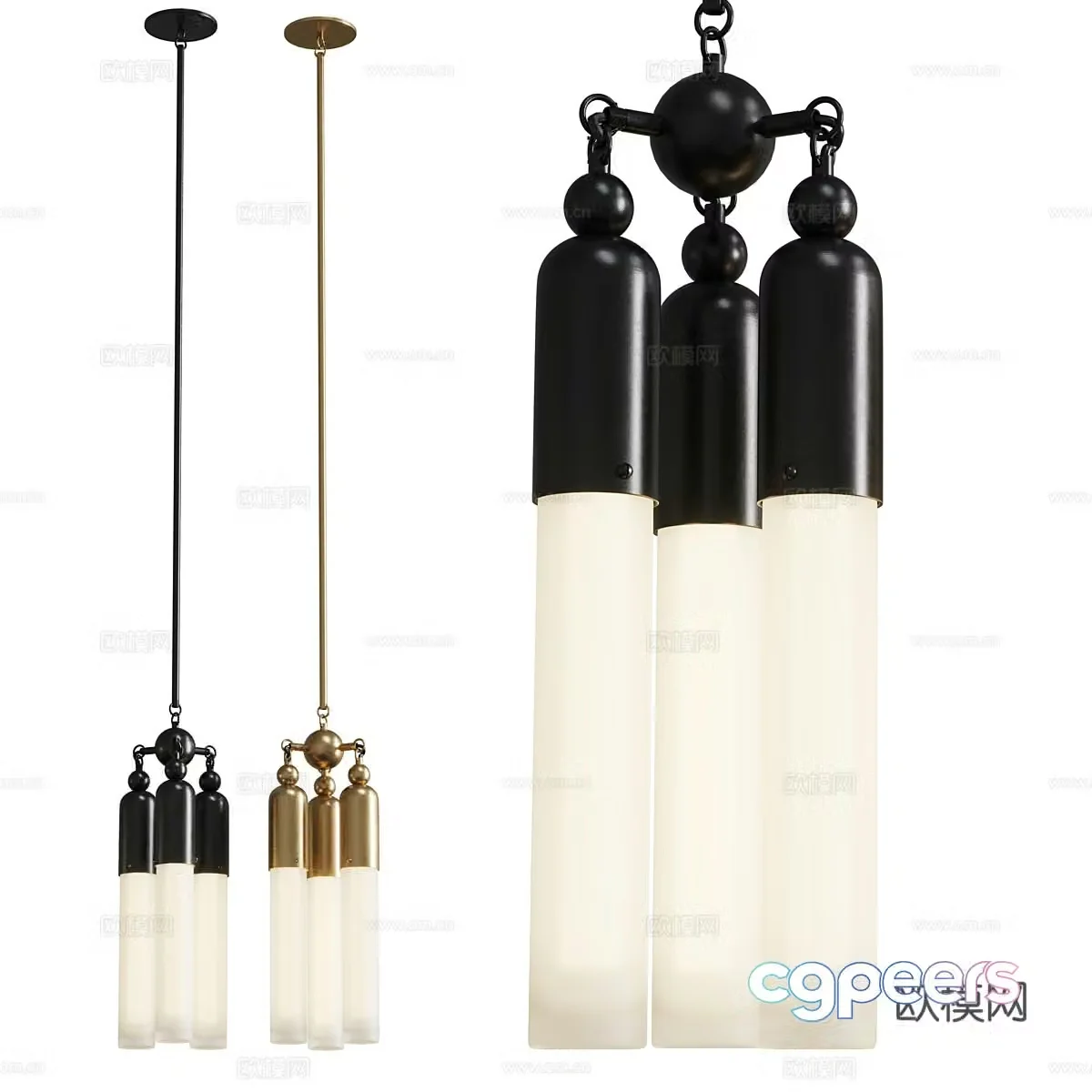 New Chinese style light luxury Apparatus tassel chandelier 3D model