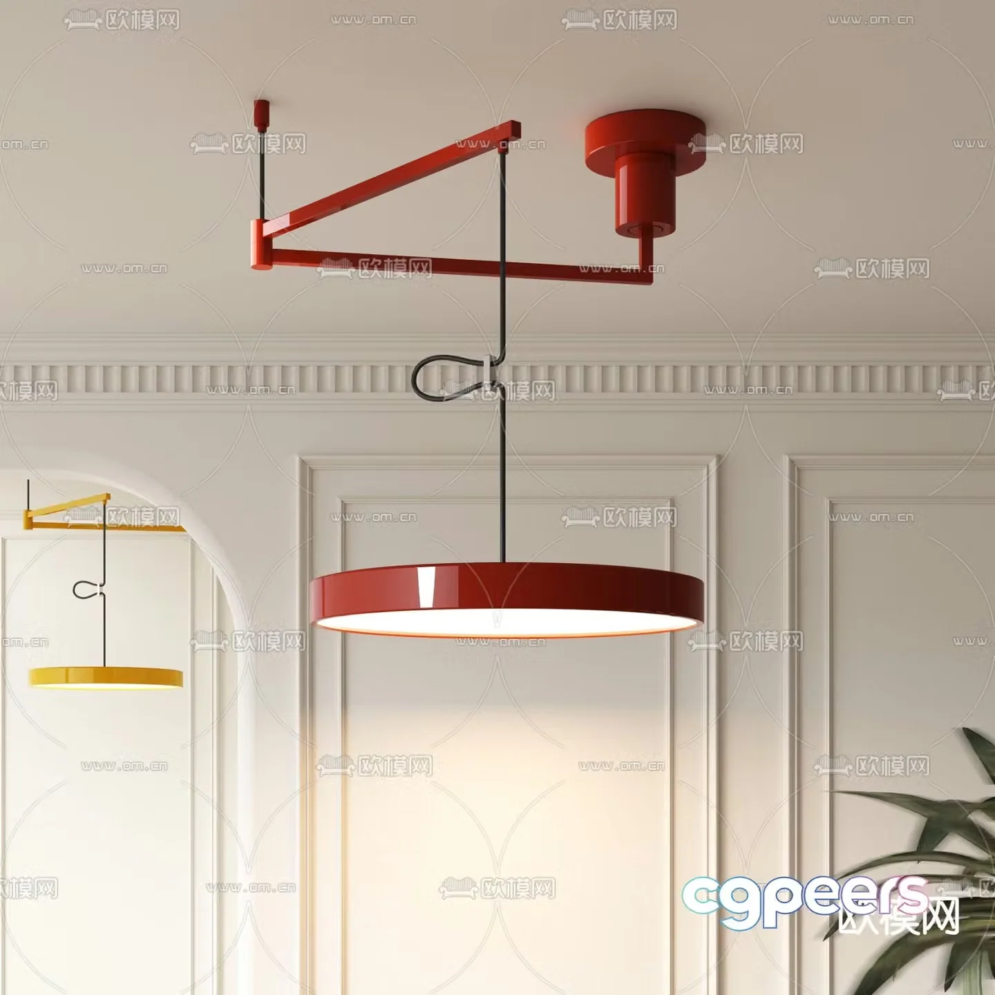 Simple chandelier Folding chandelier 3d model