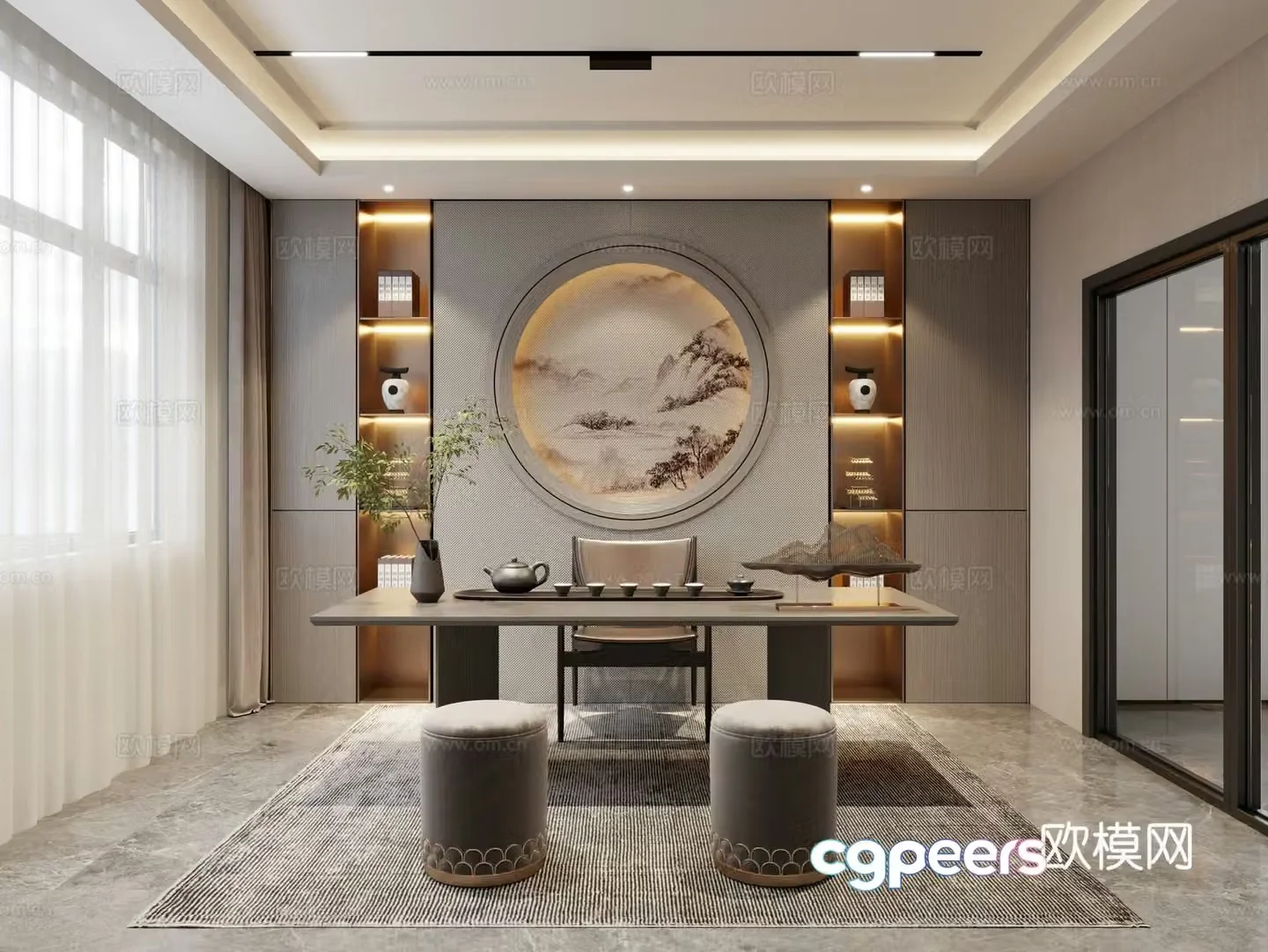 New Chinese tea room 3D model