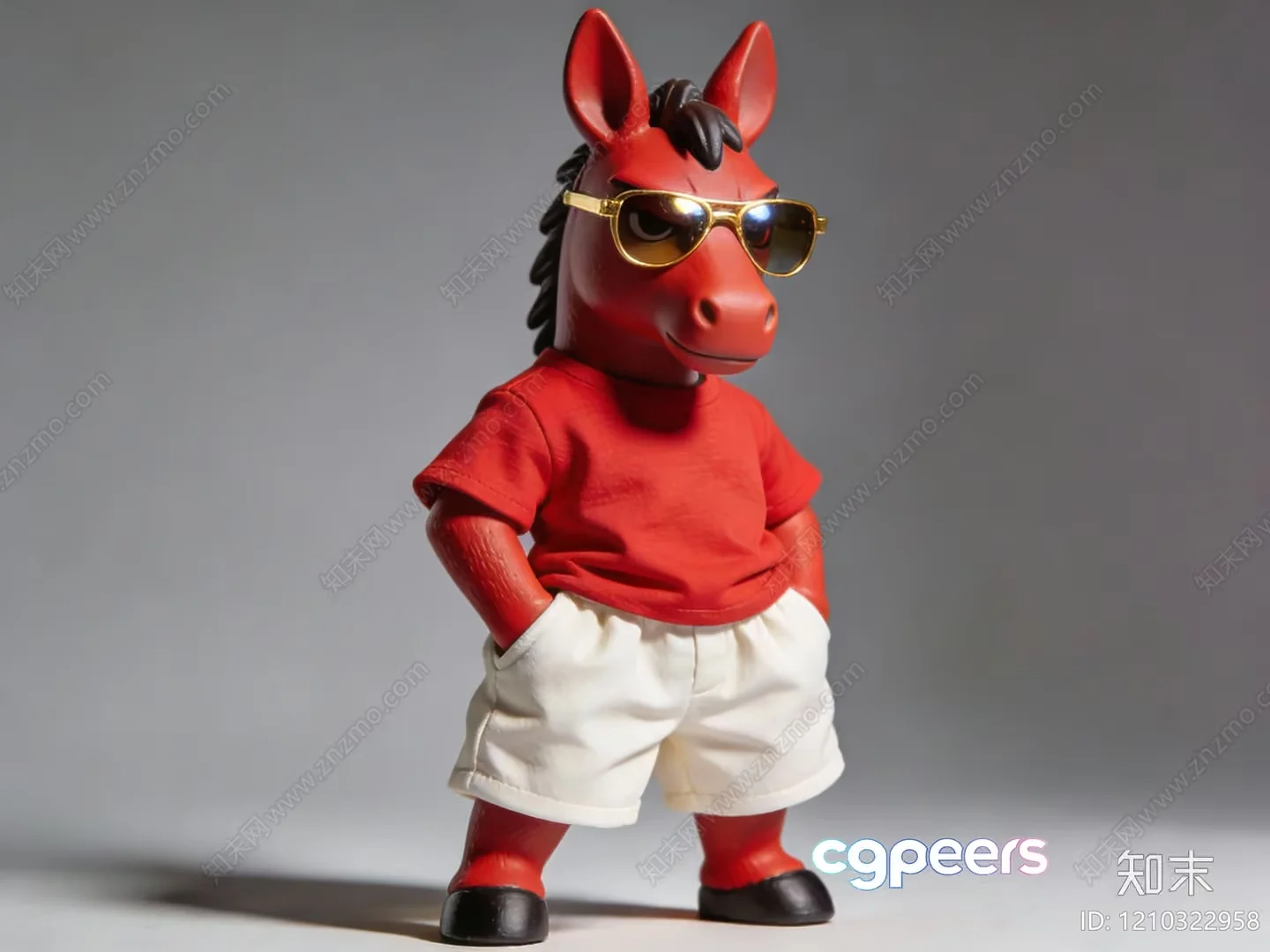 A Toy Horse Wearing Sunglasses 3D Model – 12225 – VRAY Render