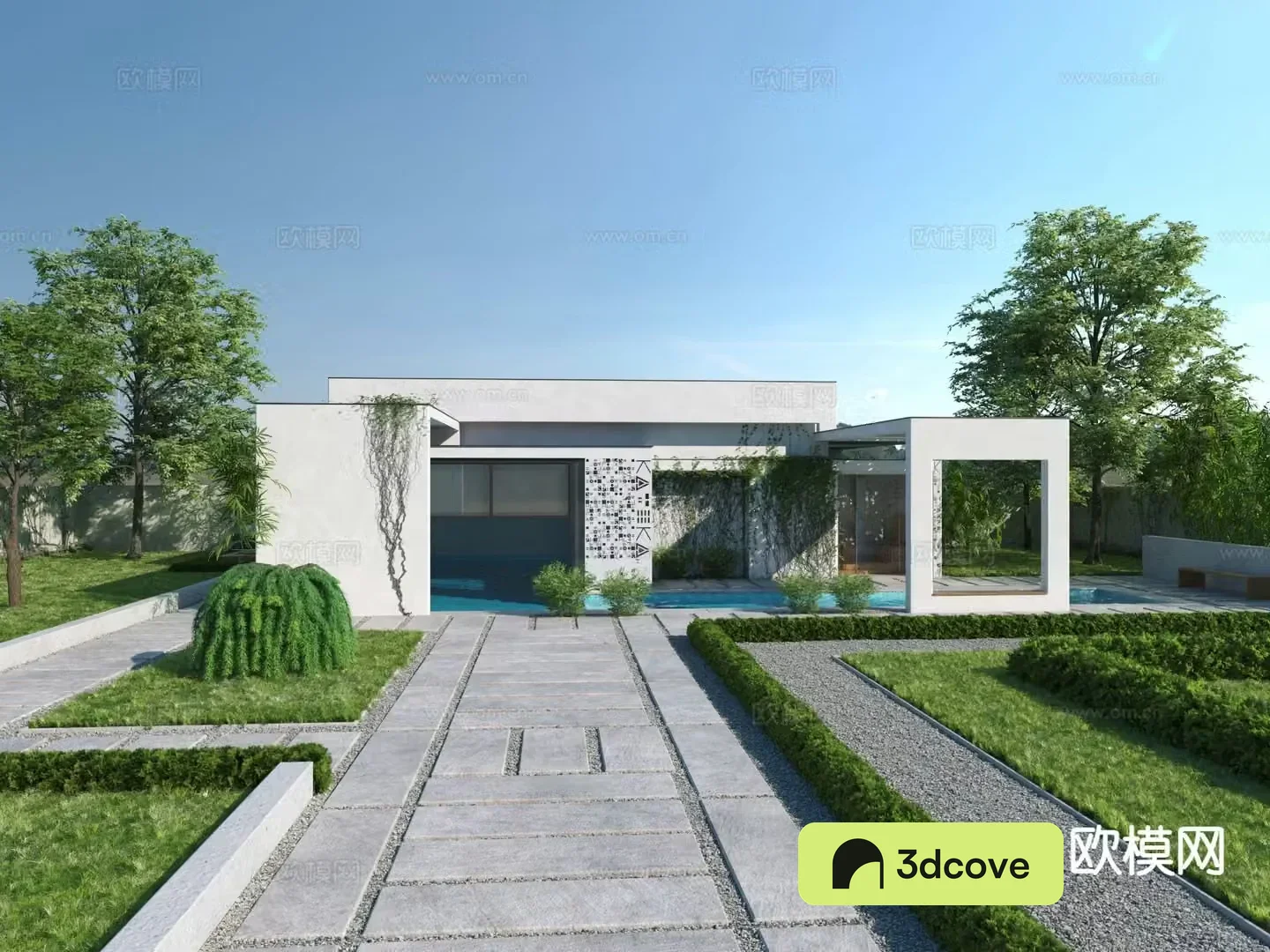Modern landscape courtyard