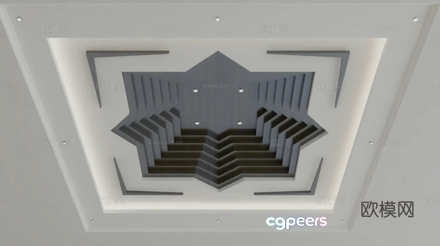 New Chinese style ceiling 3D model