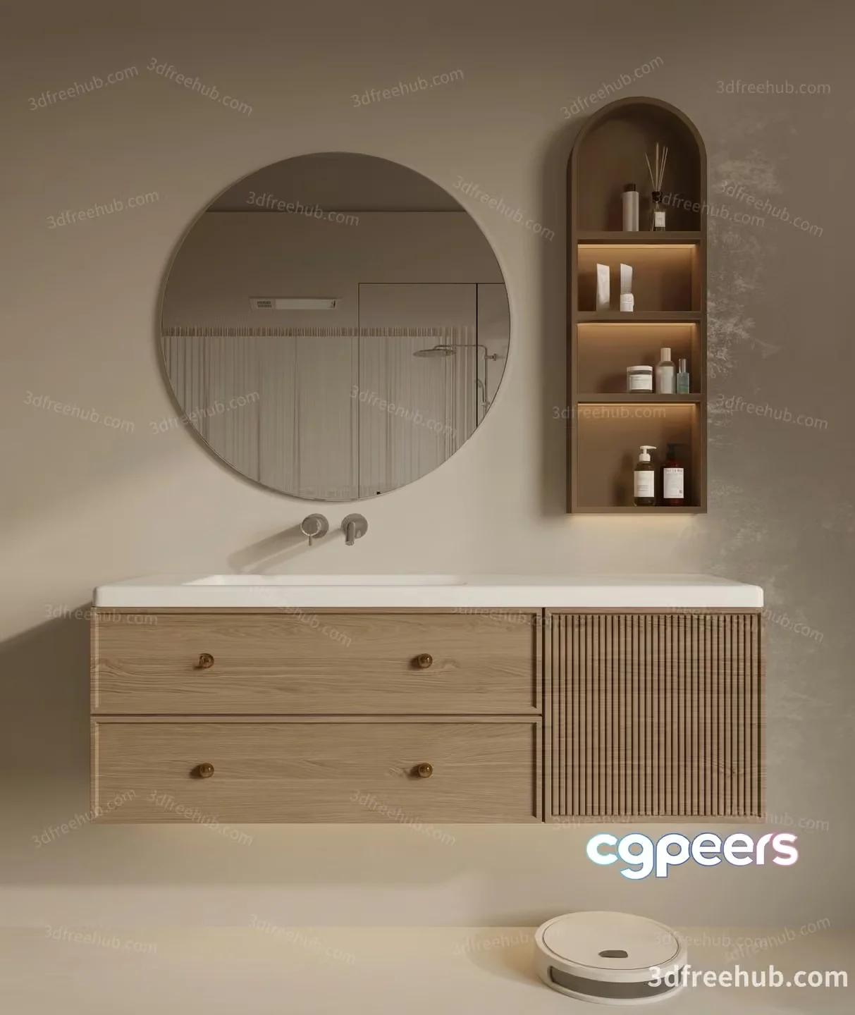 Modern Bathroom Vanity 3D Model – 19164 – VRAY Render