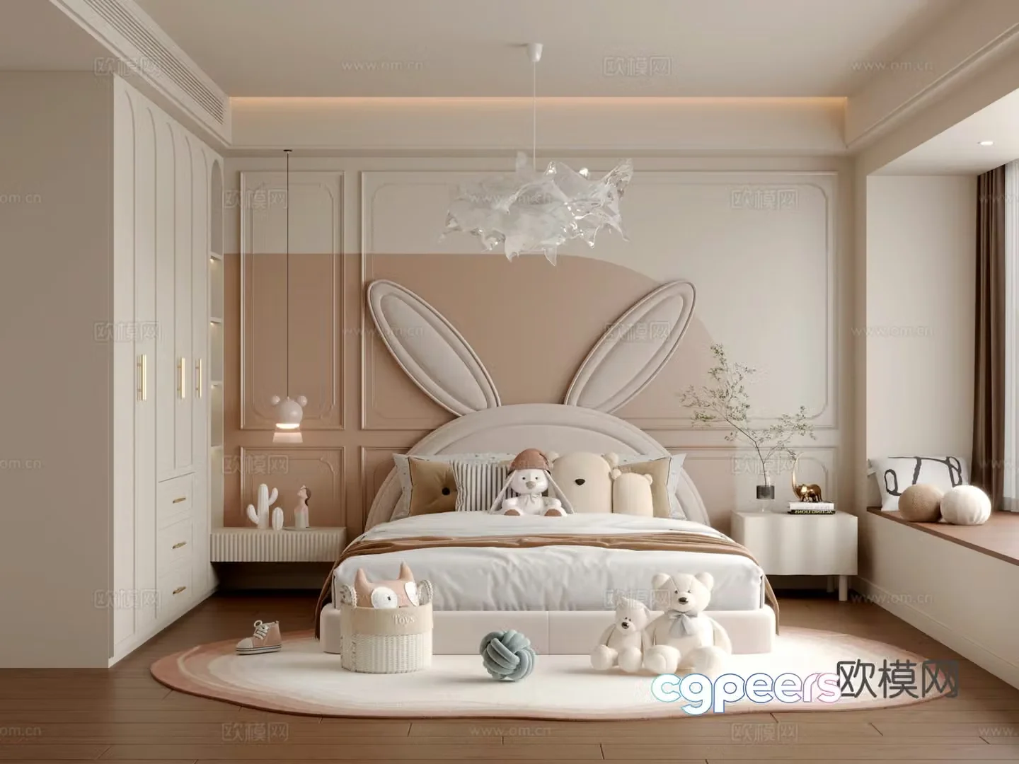 French creamy children’s room 3d model