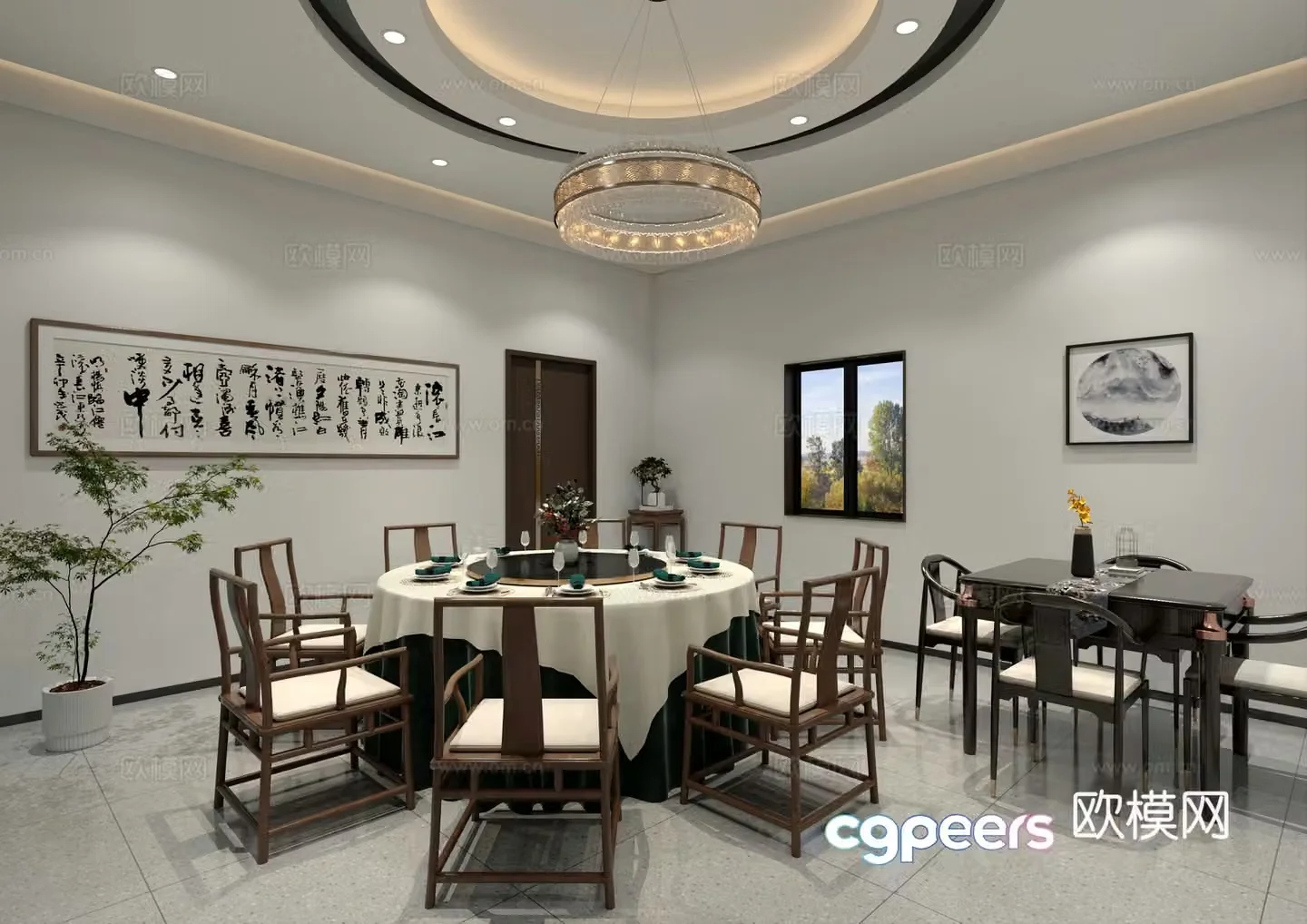 New Chinese style private room private room private room 3d model