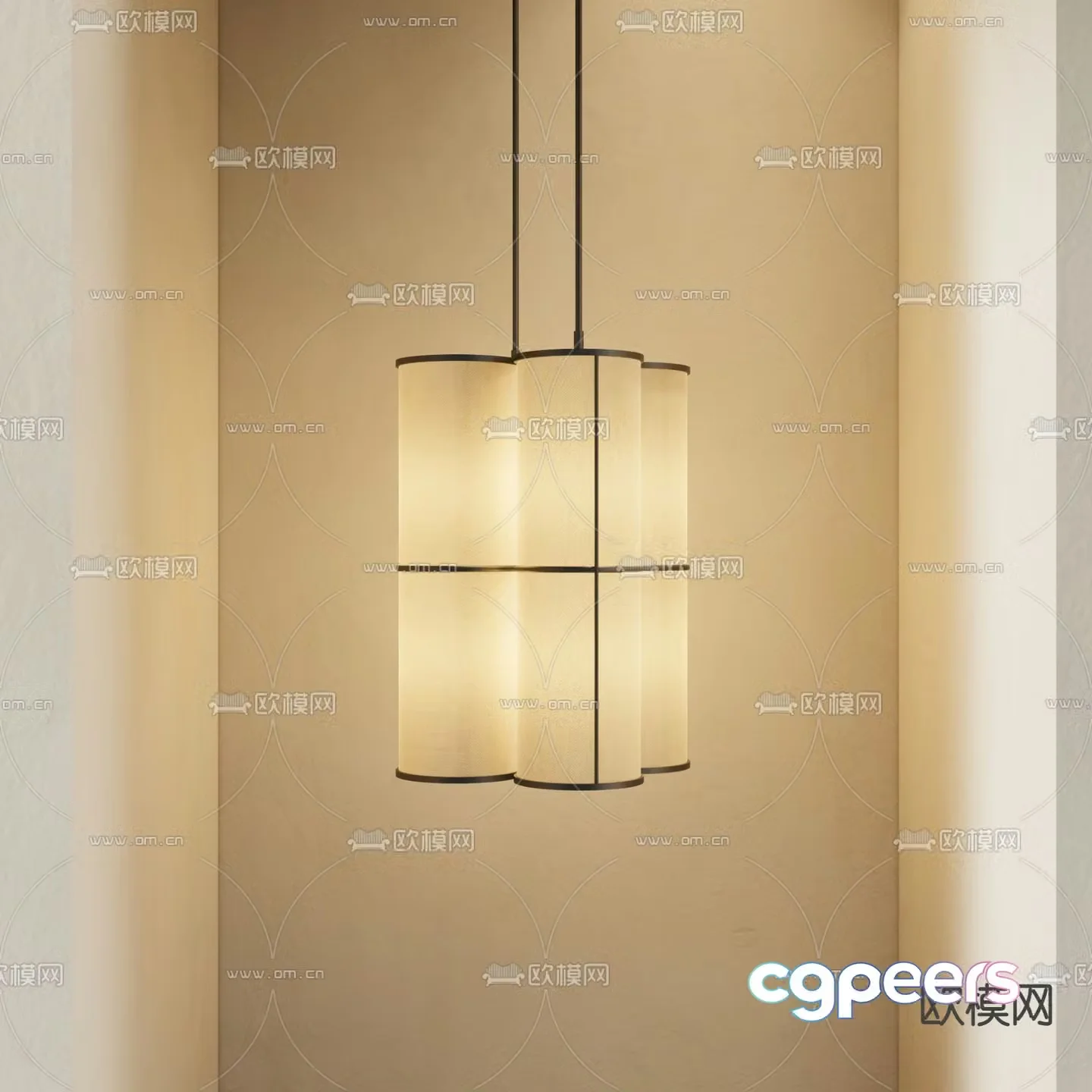 New Chinese style chandelier 3d model