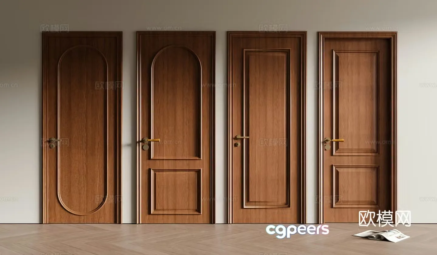 Medium style single door 3D model
