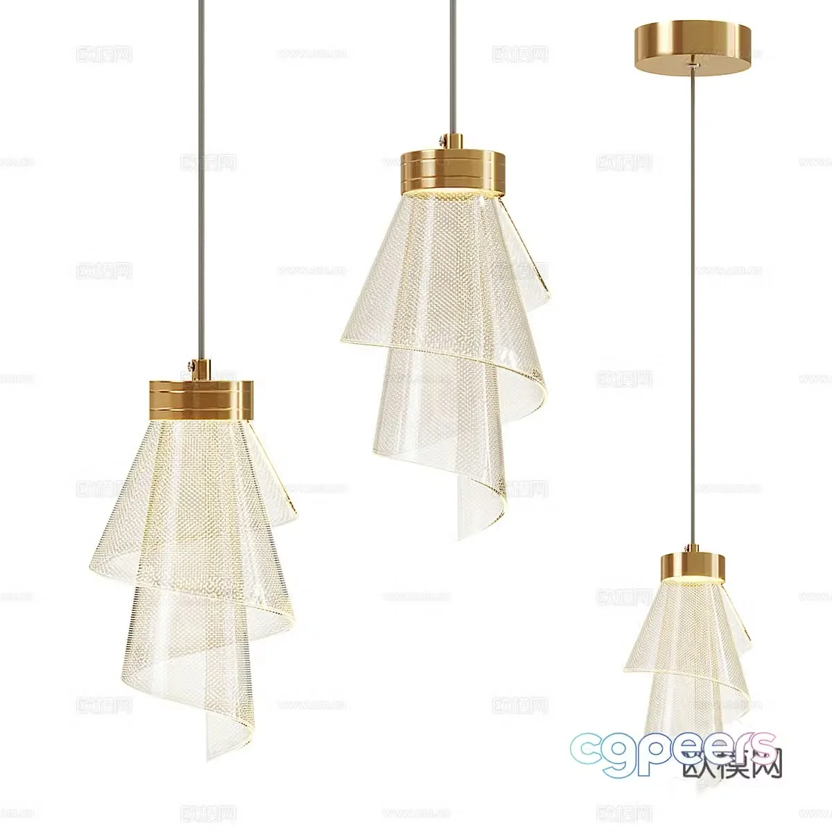TEIS glass chandelier 3d model