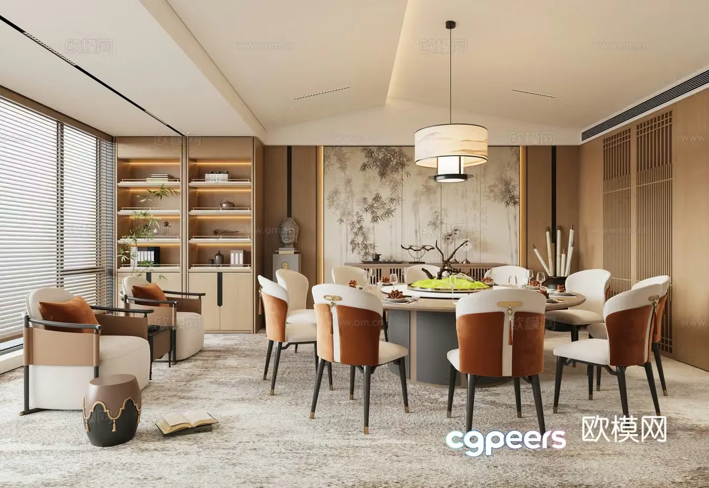New Chinese restaurant private room 3D model