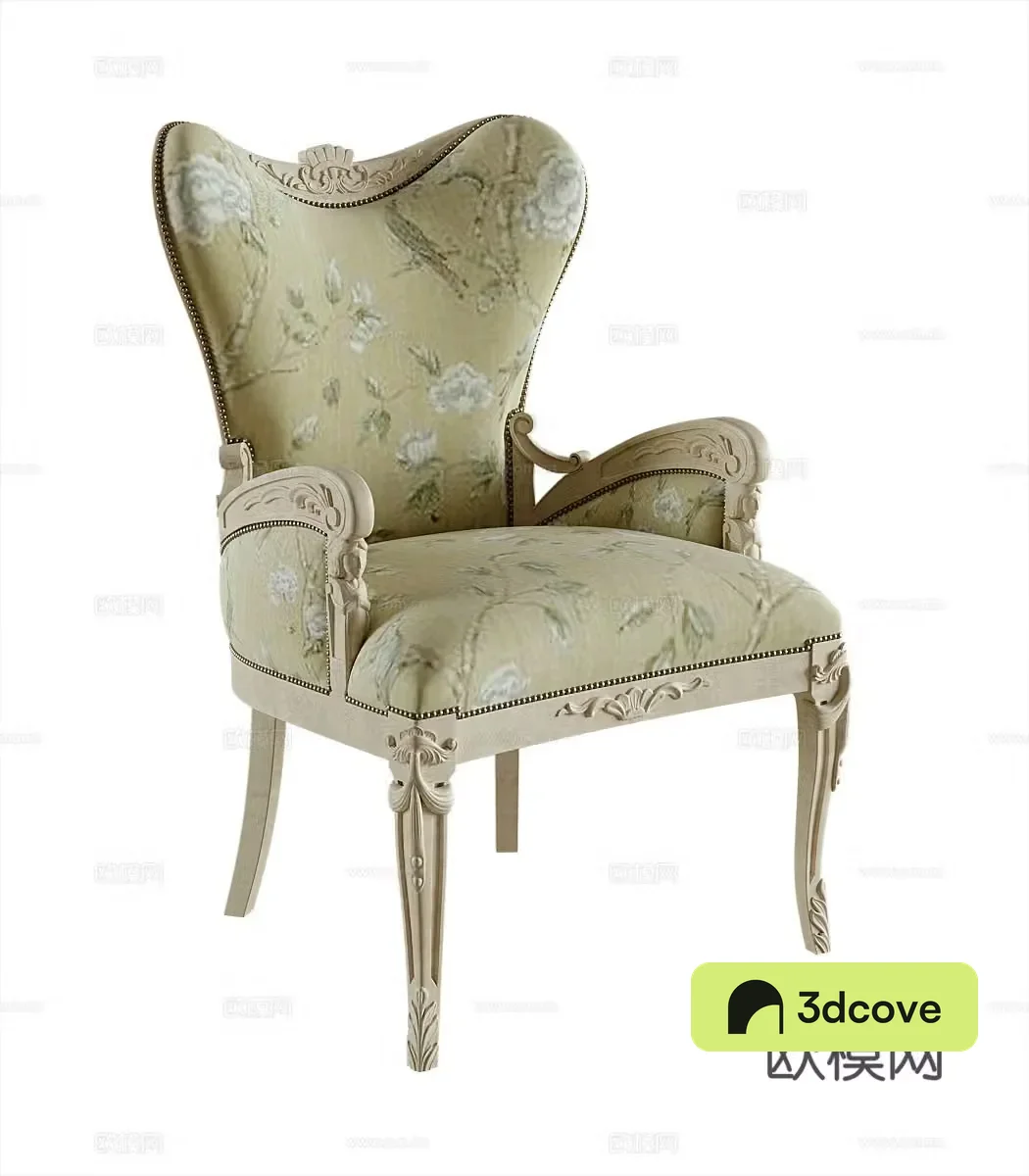 French printed fabric chair dining chair book chair leisure chair