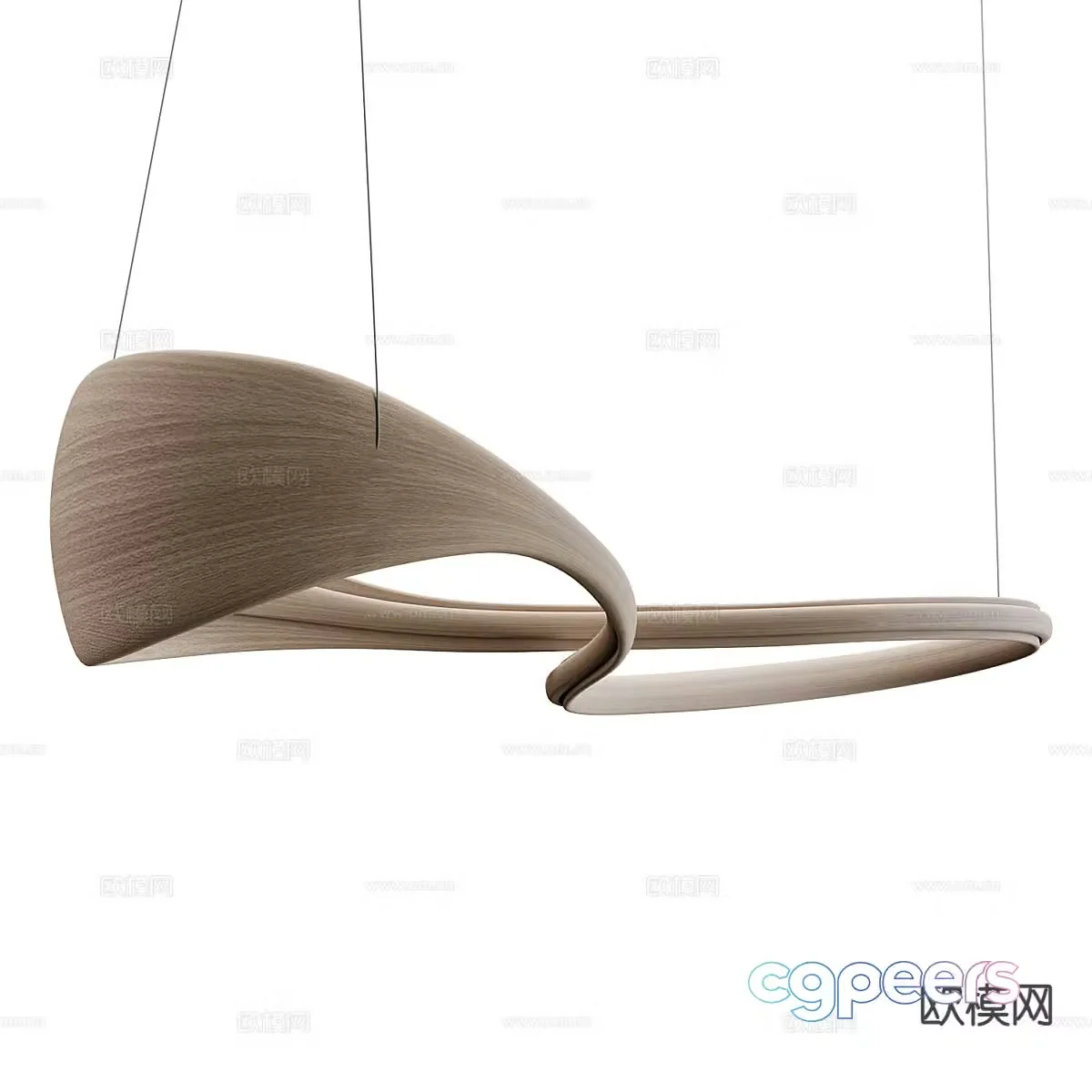 Log wind chandelier creative chandelier 3d model