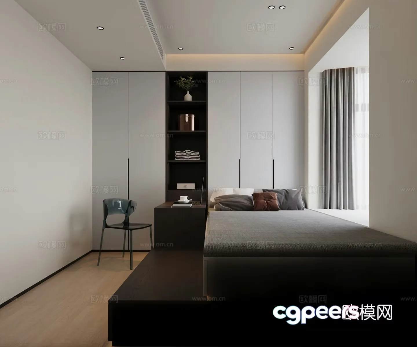 Modern tatami bedroom 3d model