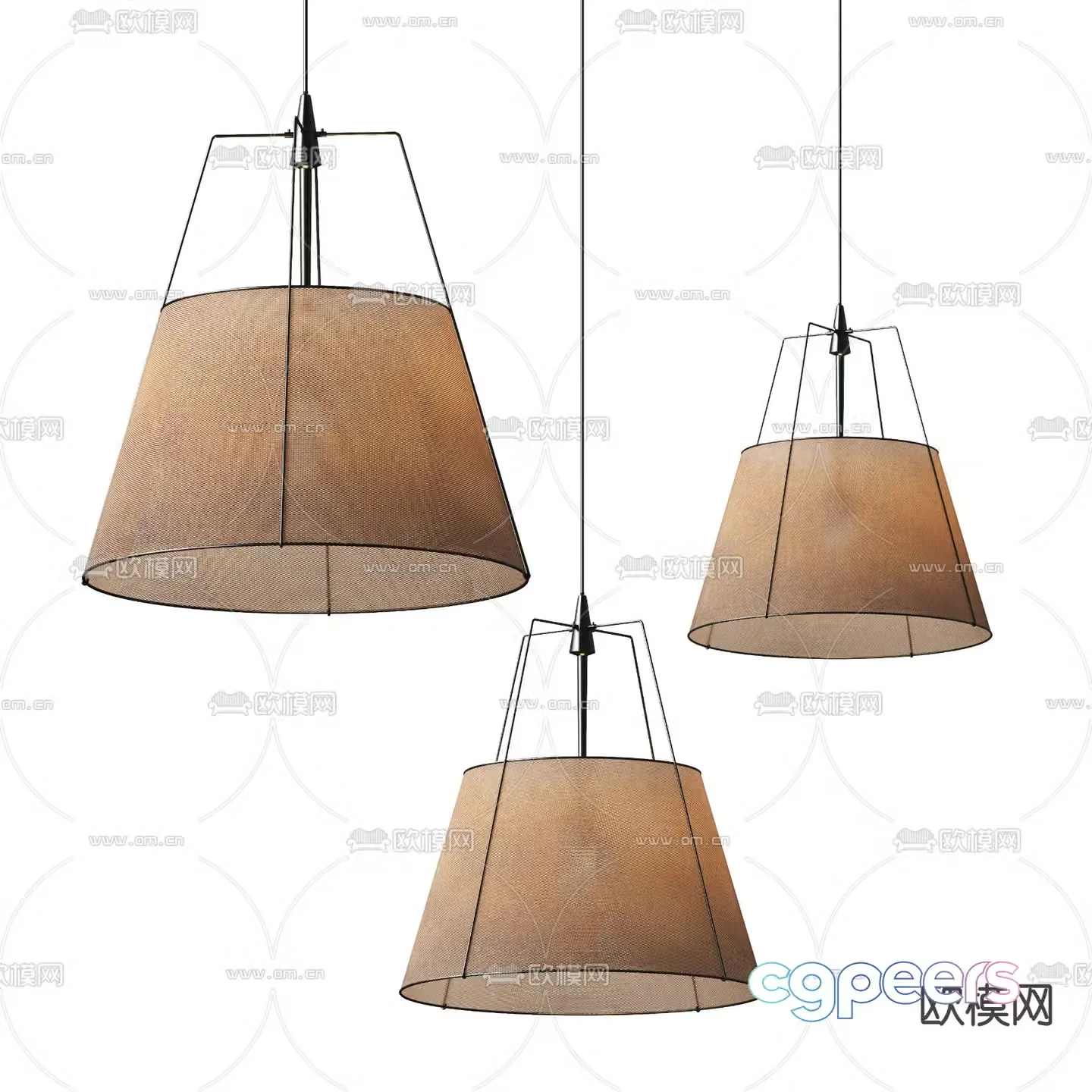 Wabi-sabi chandelier bedside small chandelier 3d model