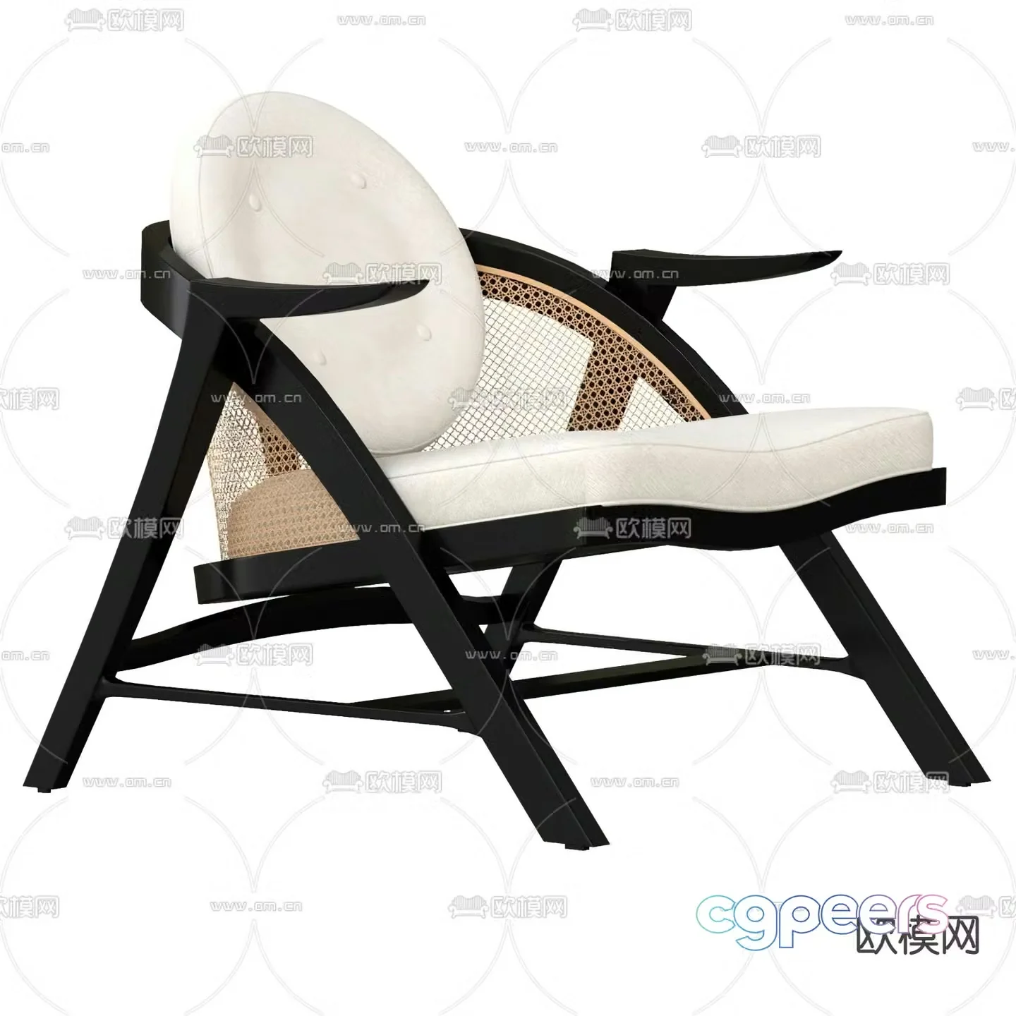 Cor wabi-sabi style woven lounge chair 3d model
