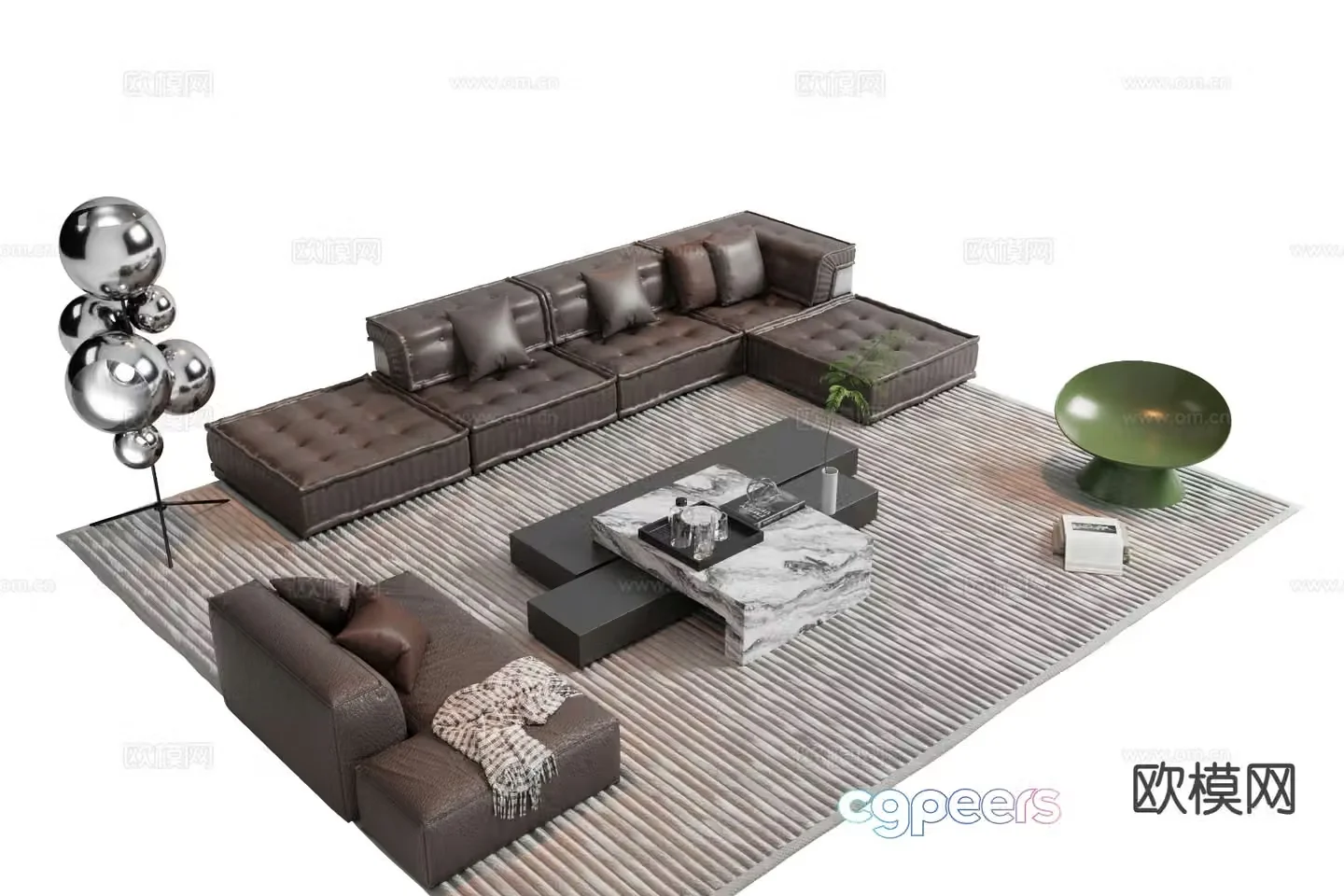 Modern sofa set 3d model