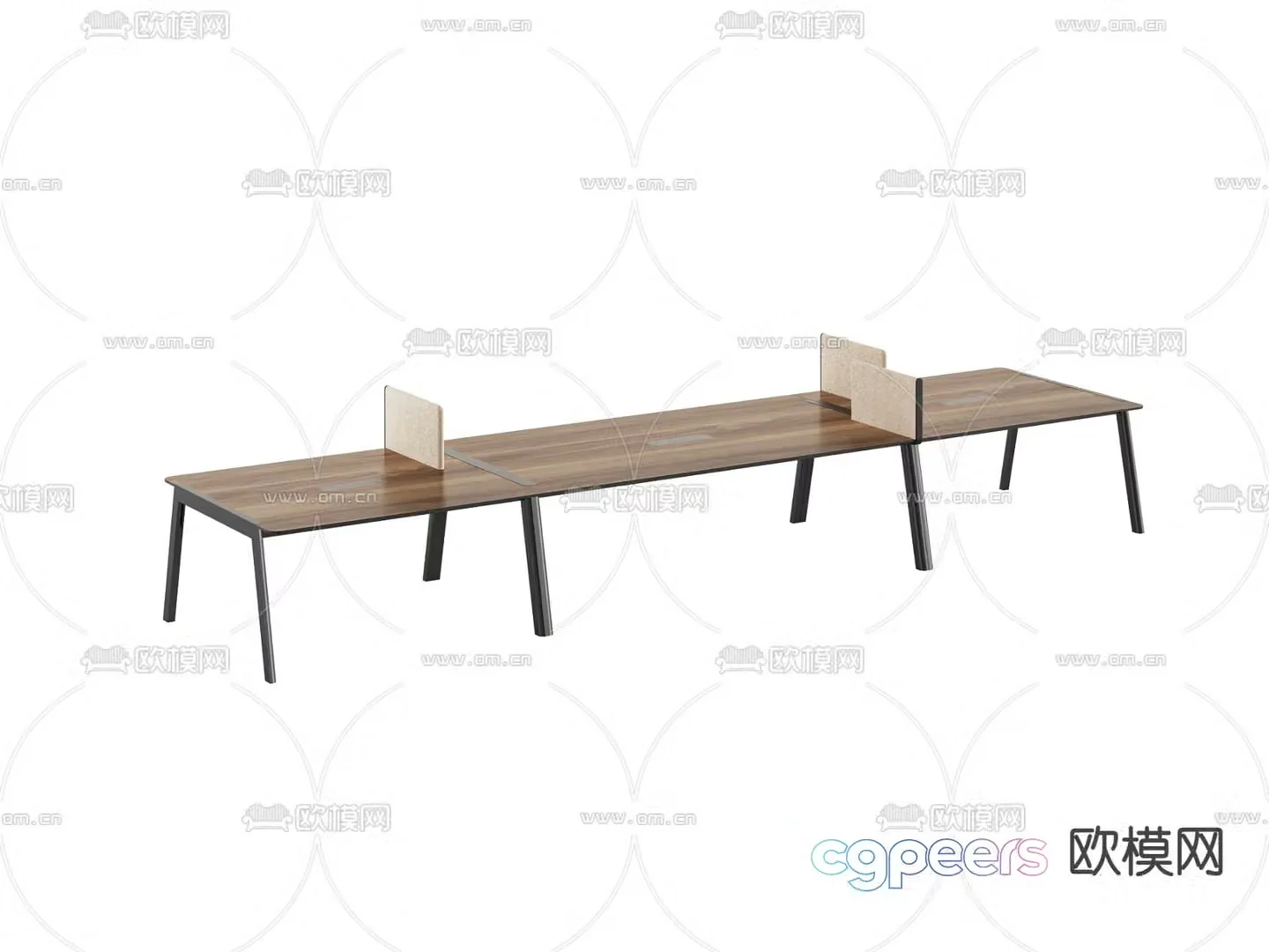 Card space desk workstation staff table 3D model