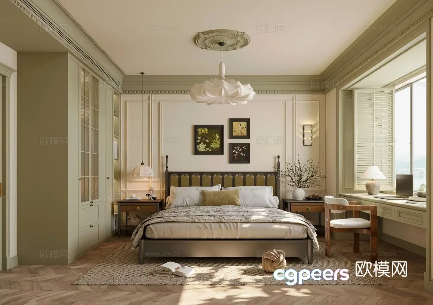 Middle-aged bedroom 3d model