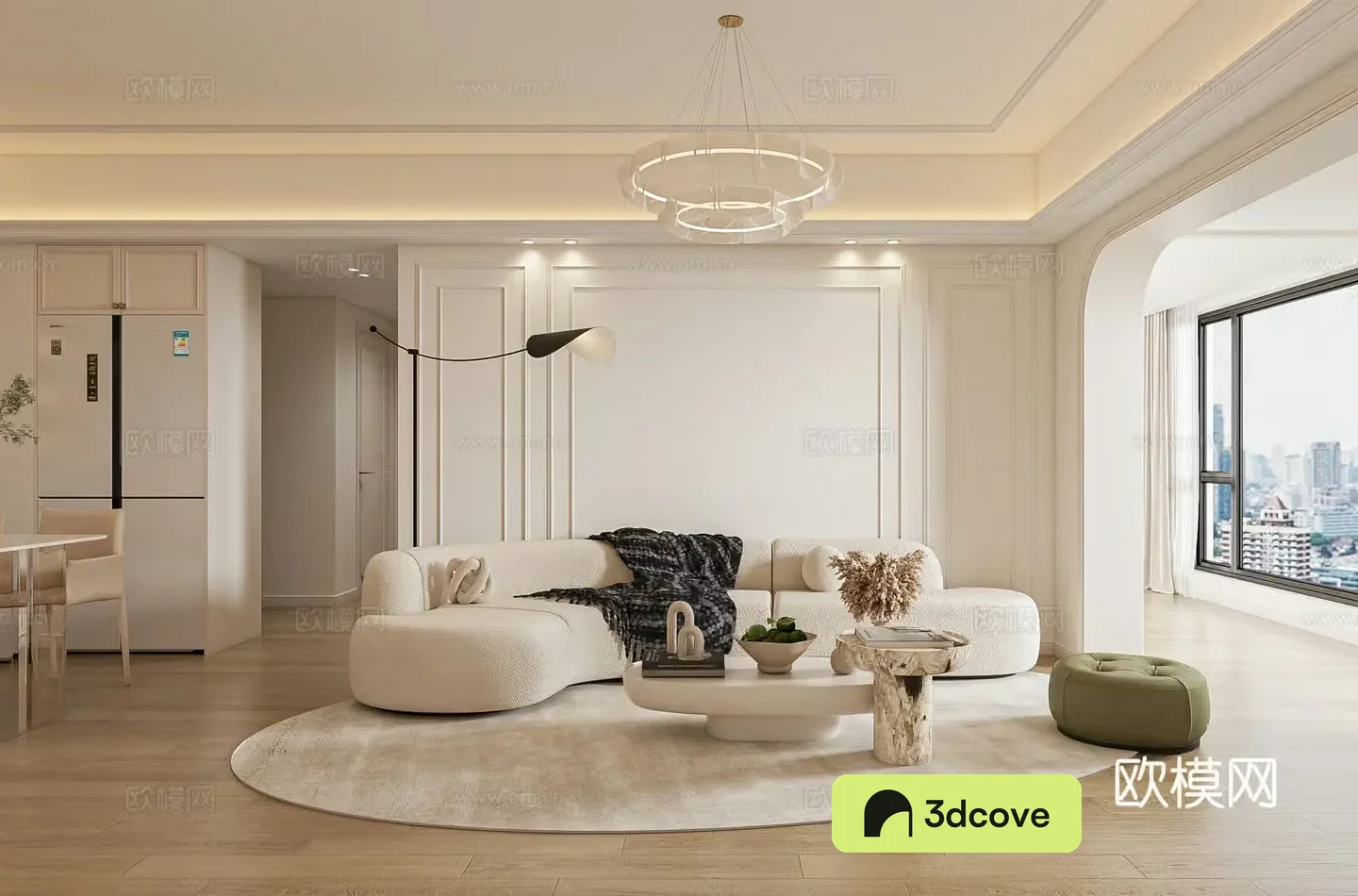 French light luxury living and restaurant