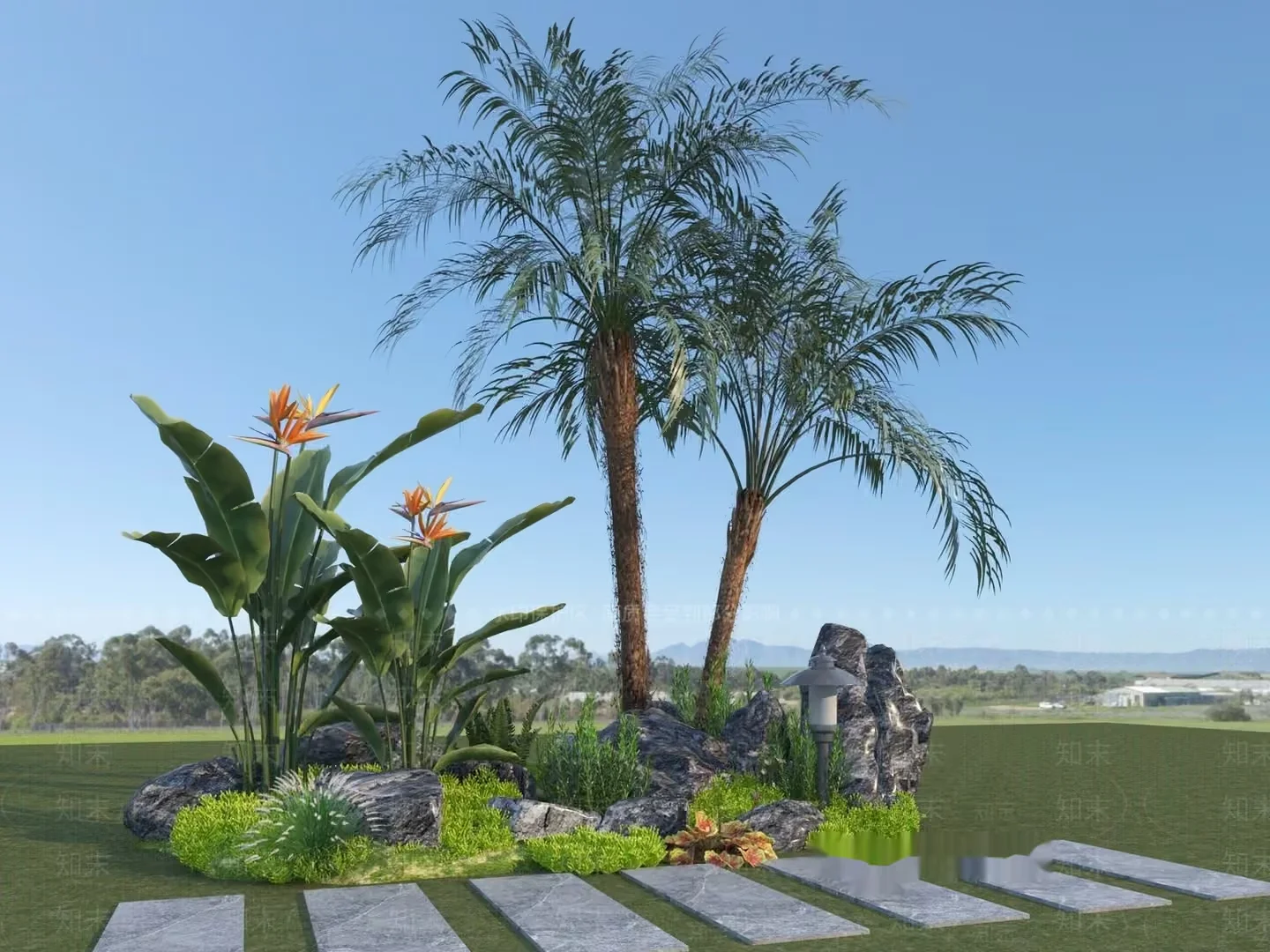 A Tropical Landscape 3D Model – 4957 – VRAY Render