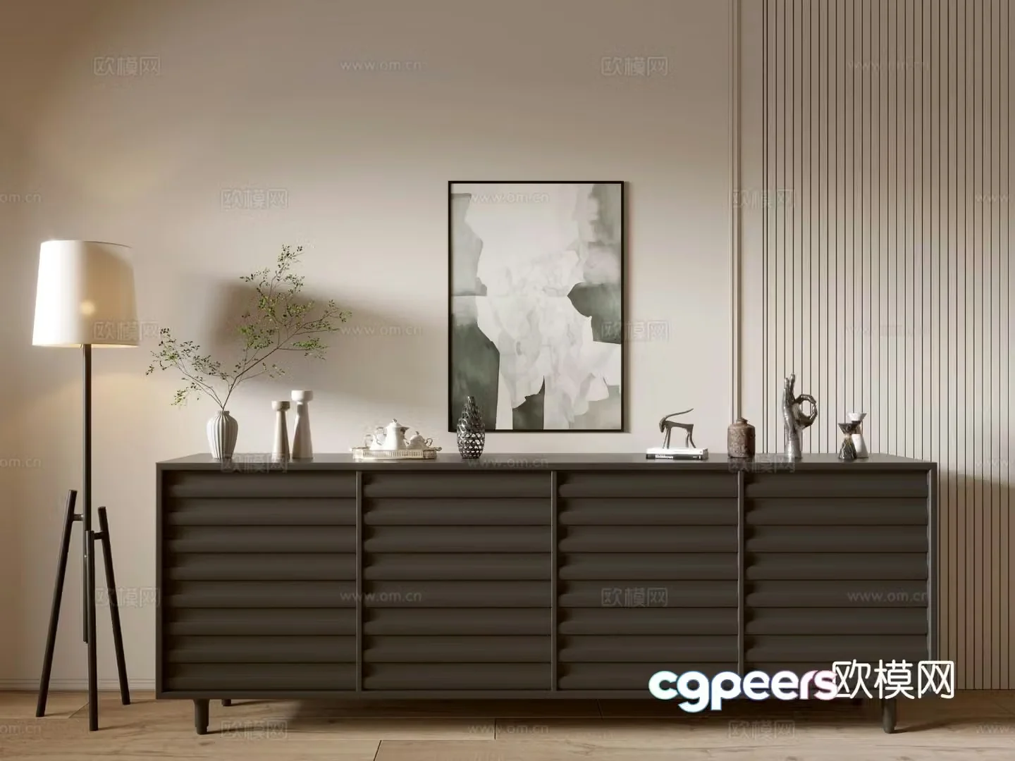 Modern entryway cabinet 3d model